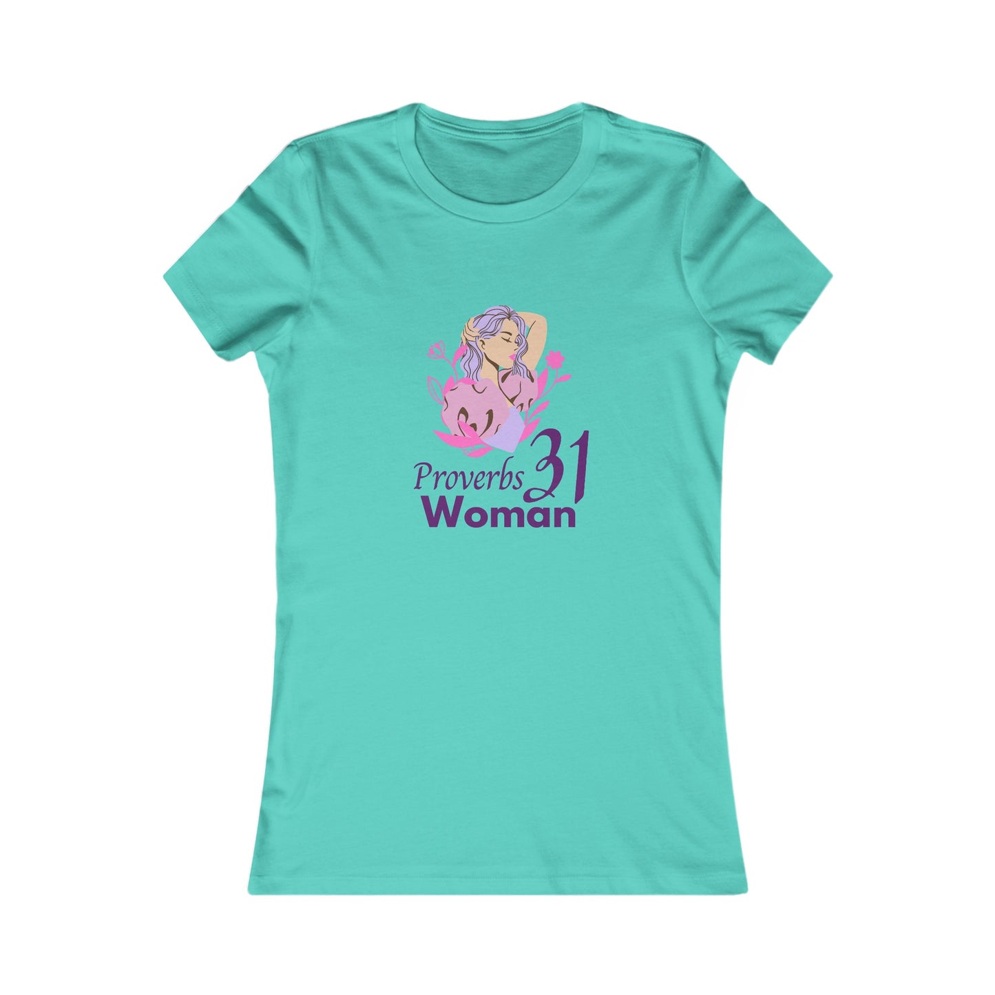 Proverbs 31 Portrait Women's Fitted Tshirt (Spring Colors Logo) - Sweet Baby Jeez Teez