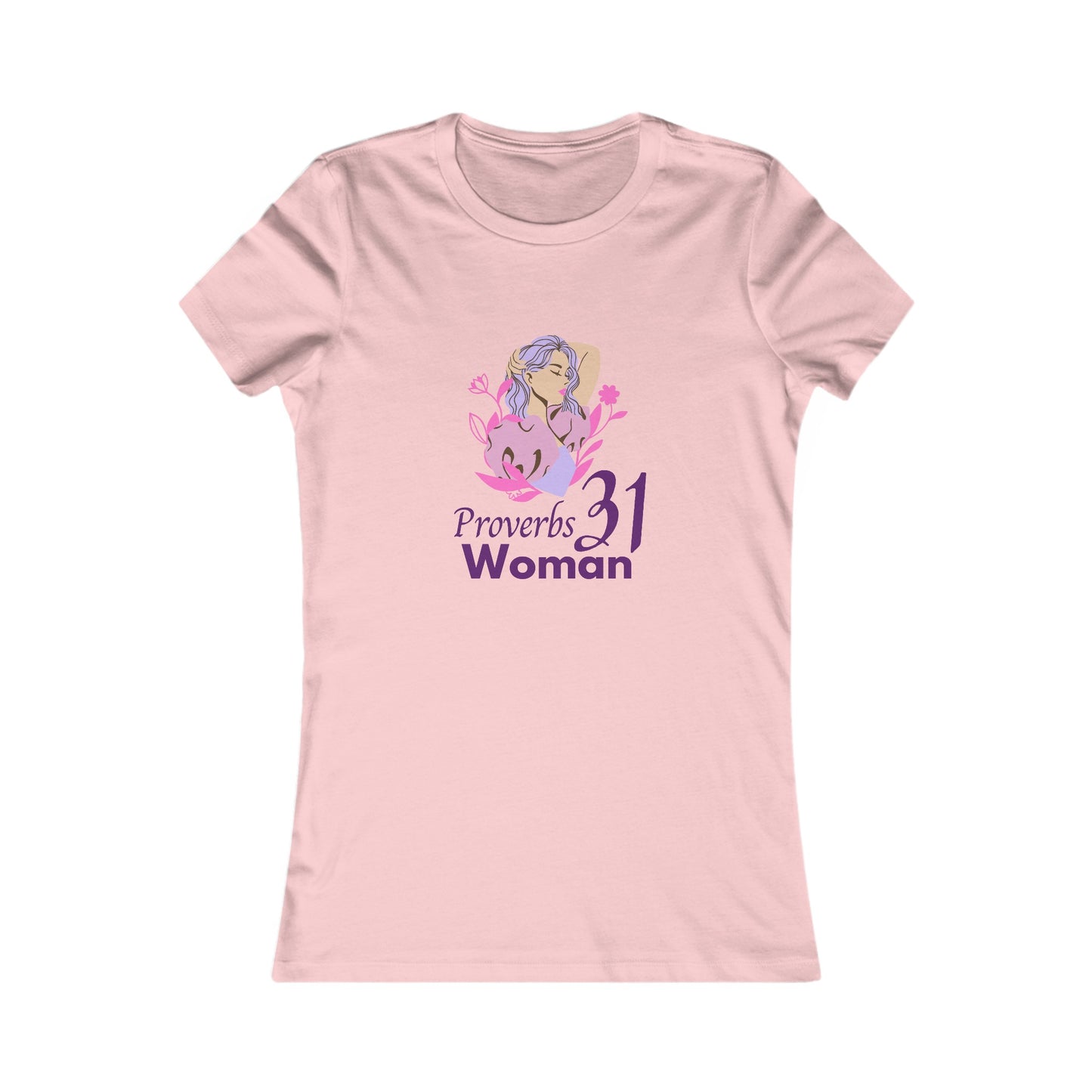 Proverbs 31 Portrait Women's Fitted Tshirt (Spring Colors Logo) - Sweet Baby Jeez Teez
