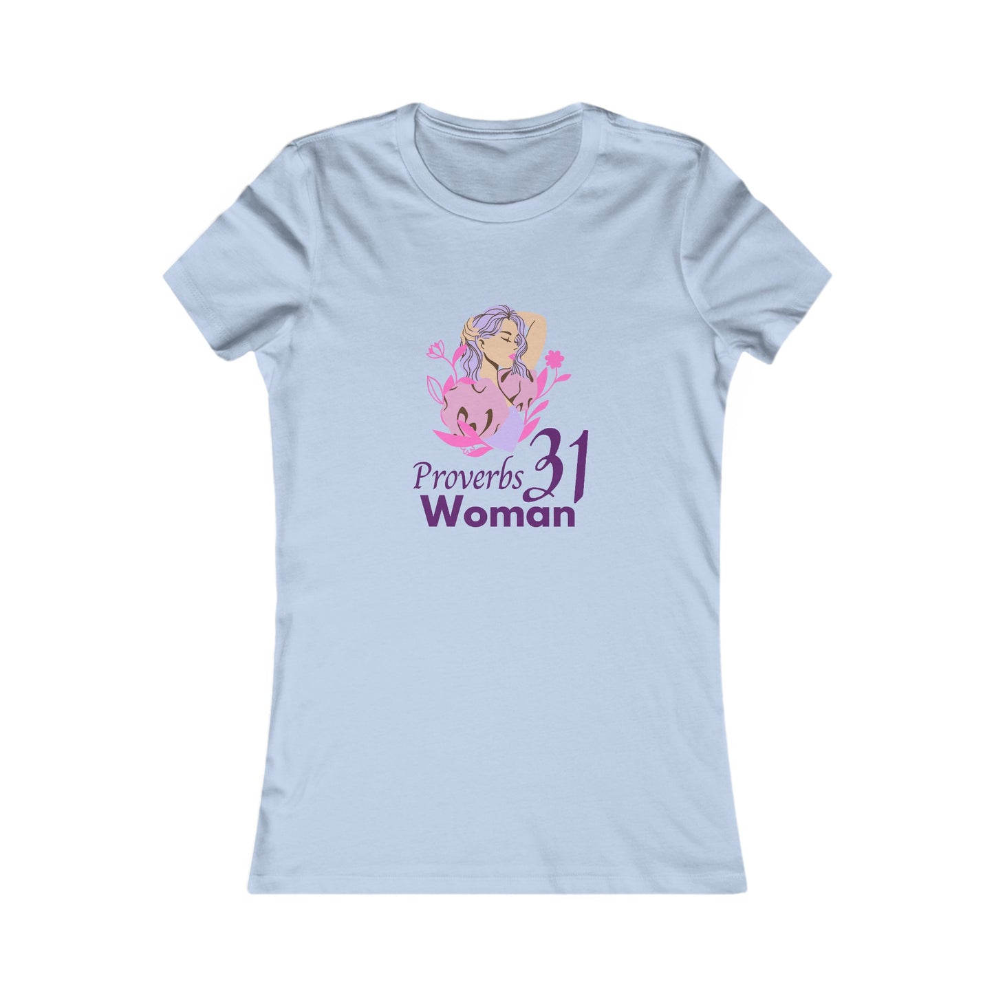 Proverbs 31 Portrait Women's Fitted Tshirt (Spring Colors Logo) - Sweet Baby Jeez Teez
