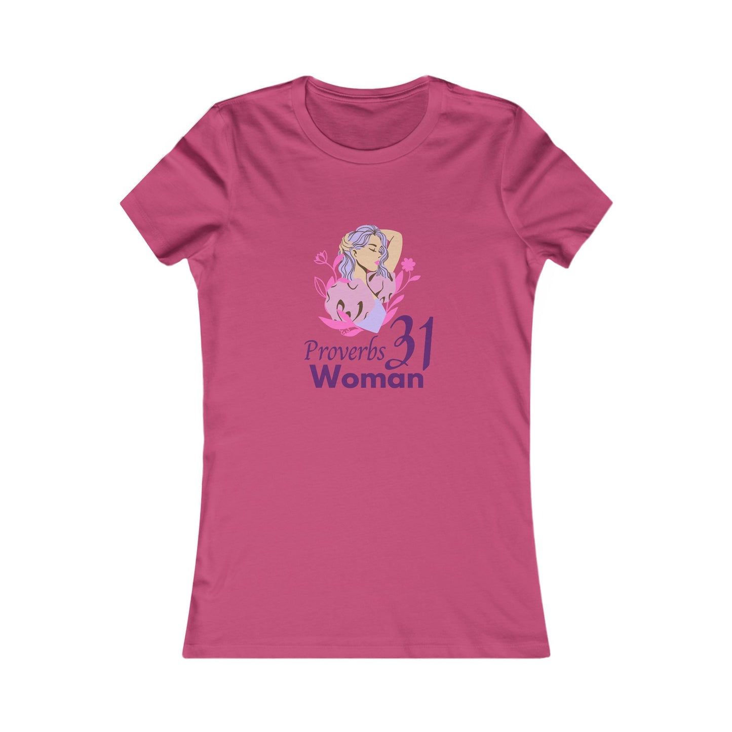 Proverbs 31 Portrait Women's Fitted Tshirt (Spring Colors Logo) - Sweet Baby Jeez Teez