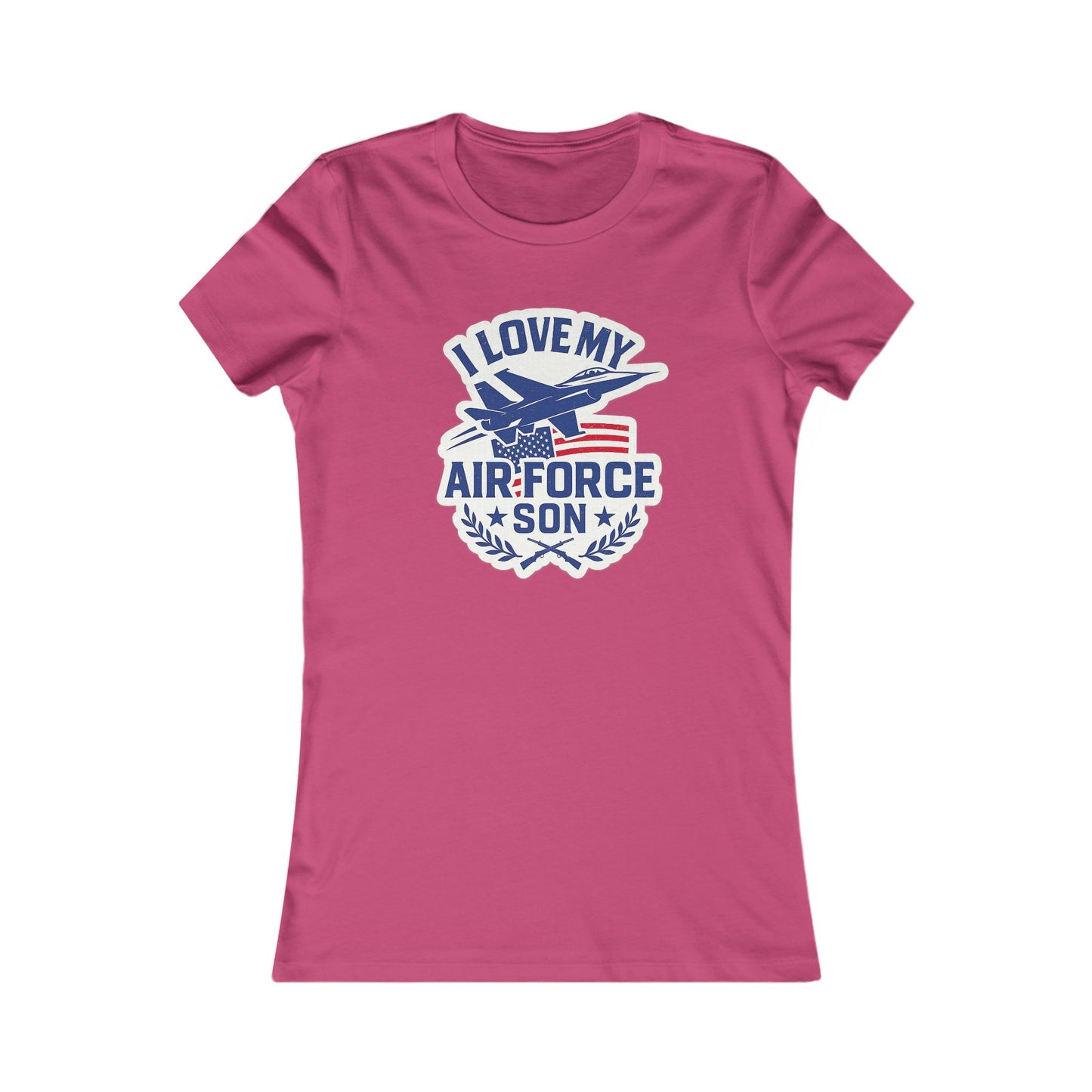 "I Love My Air Force Son" Military Mom Patriotic Fitted T-Shirt