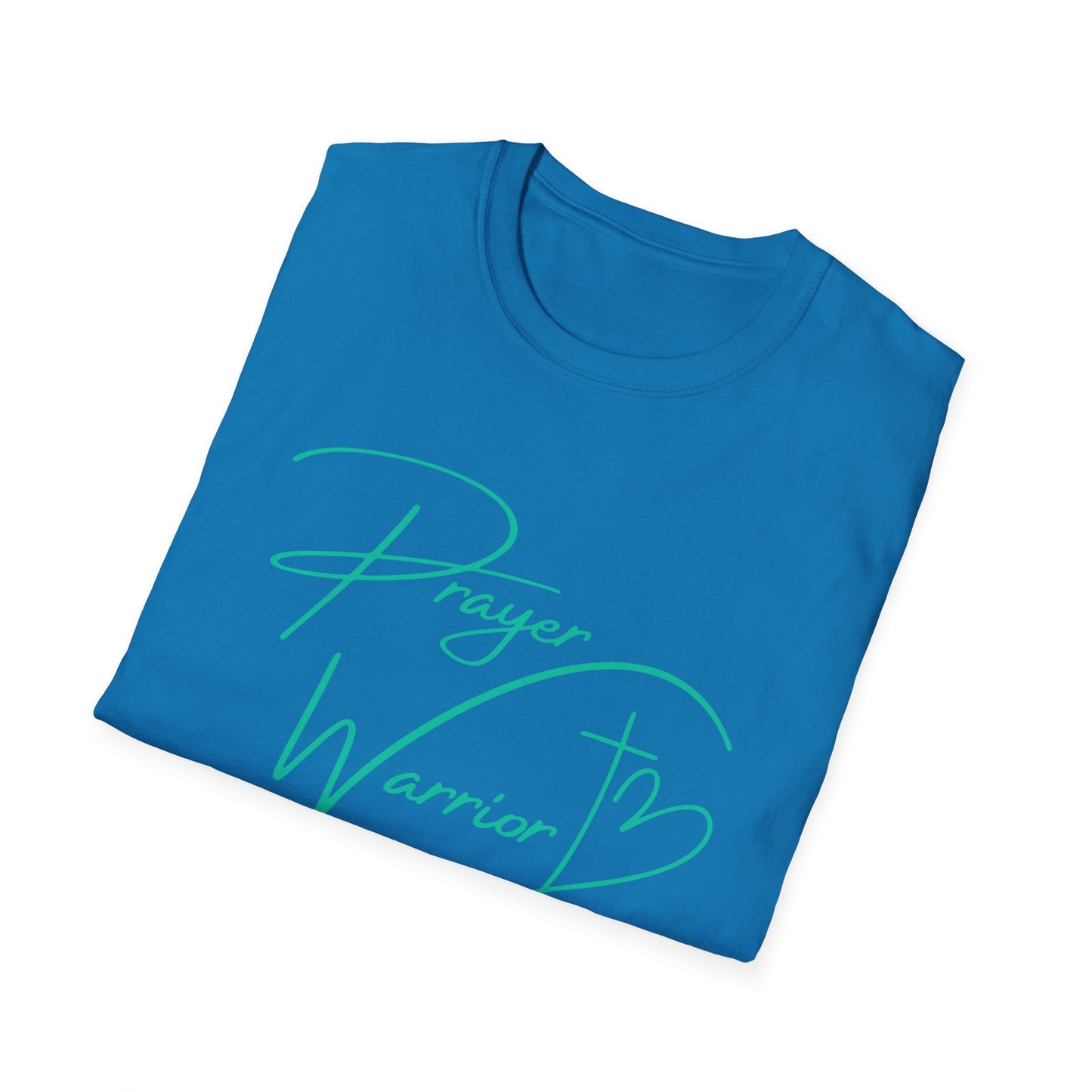 Prayer Warrior Cross Heart Women's Relaxed/Plus Tshirt (Teal Logo) - Sweet Baby Jeez Teez
