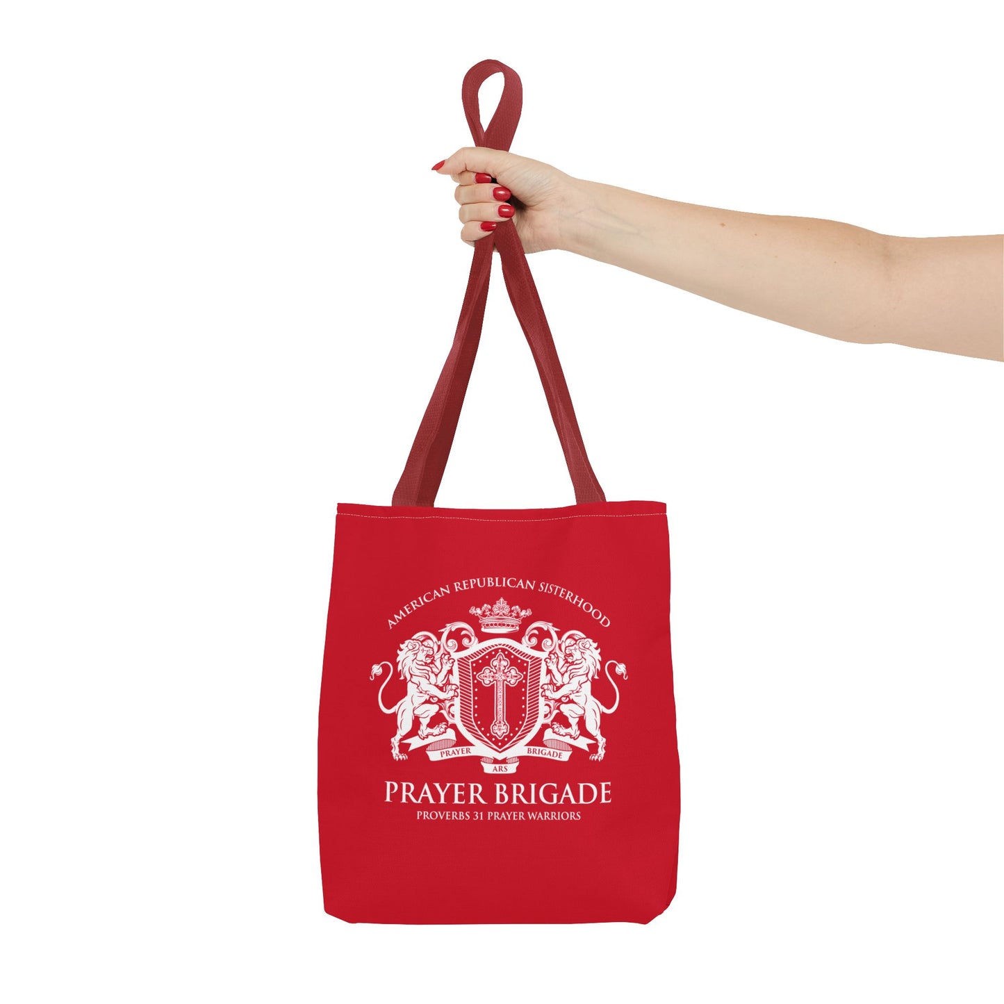 ARS Prayer Brigade Tote Bag (Dark Red with White Logo)