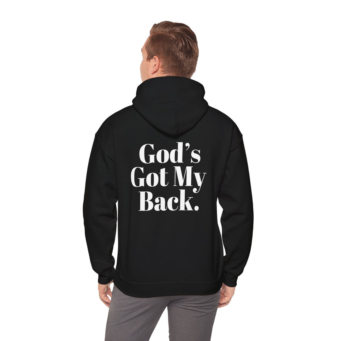 God's Got My Back Men's Hoodie (White Logo) - Sweet Baby Jeez Teez