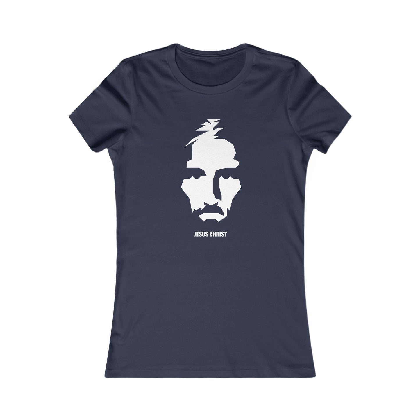Jesus Portrait Women's Fitted Tshirt (Contemporary Logo) - Sweet Baby Jeez Teez