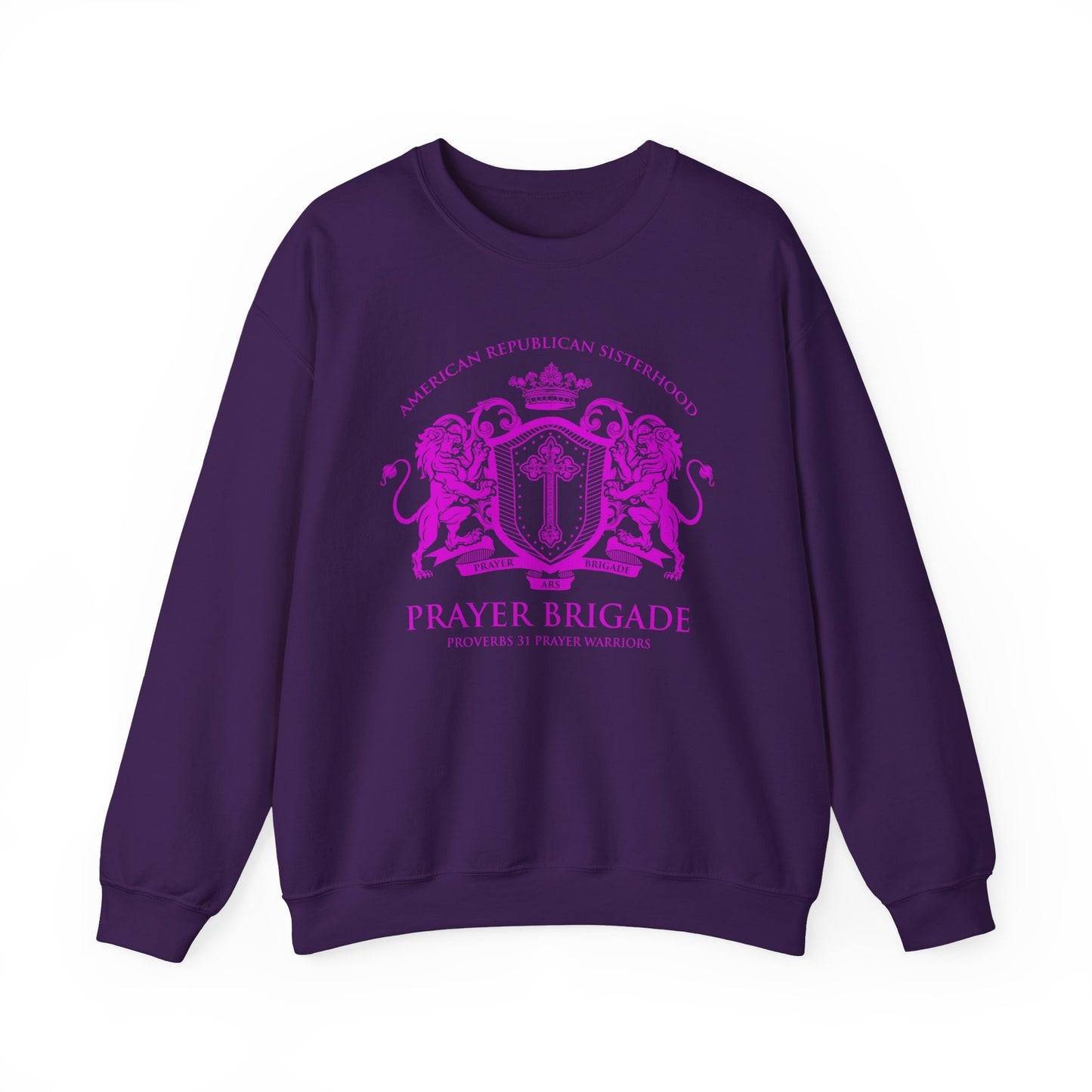 ARS Prayer Brigade Unisex Sweatshirt (Dark Gray with Hot Pink Logo)