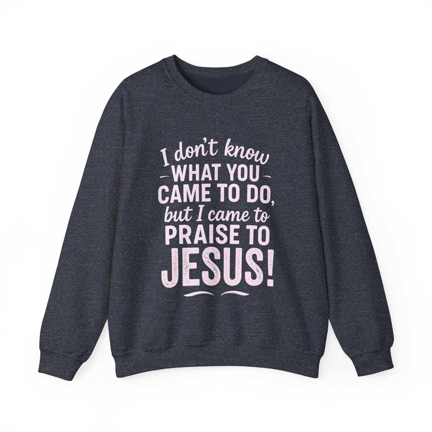 "Came to Praise Jesus" Unisex Heavy Sweatshirt (Light Pink Logo)