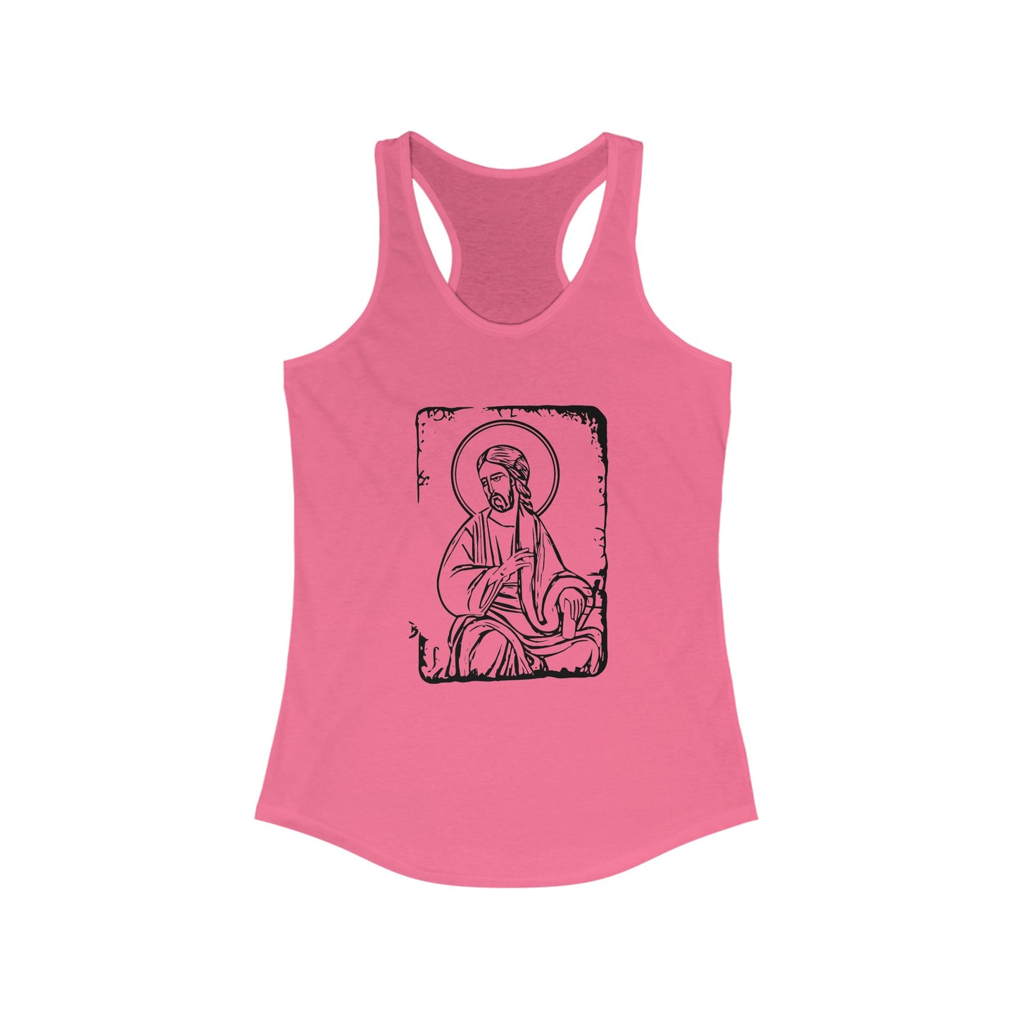 Orthodox Icon Women's Racerback Tank (Black Logo) - Sweet Baby Jeez Teez