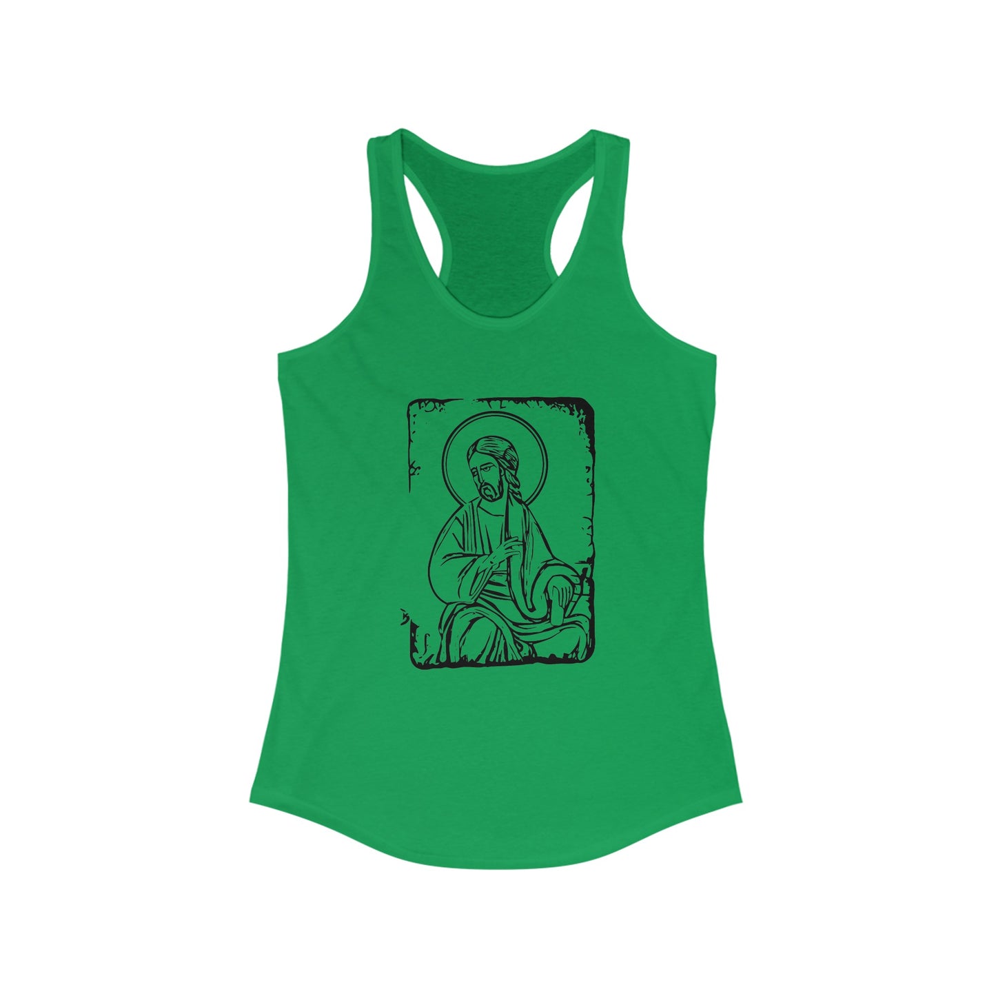 Orthodox Icon Women's Racerback Tank (Black Logo) - Sweet Baby Jeez Teez