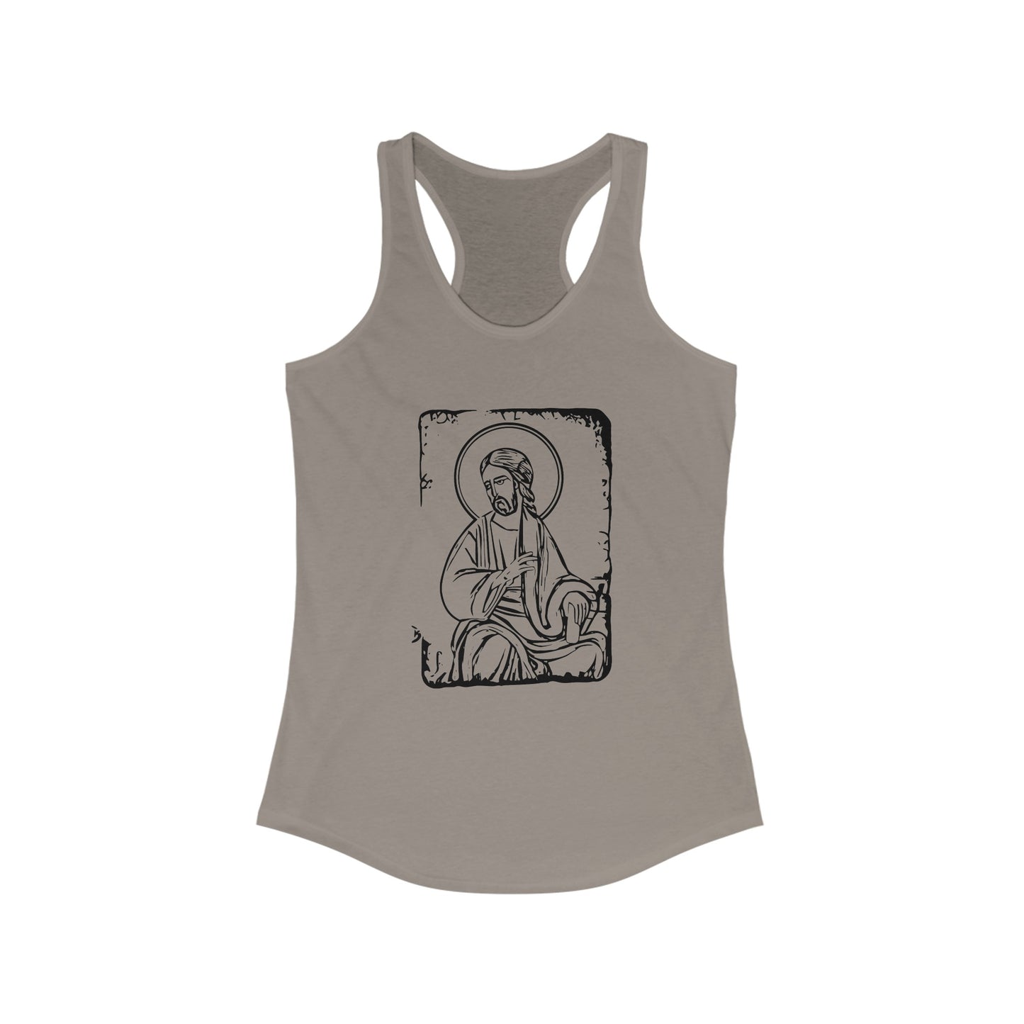 Orthodox Icon Women's Racerback Tank (Black Logo) - Sweet Baby Jeez Teez