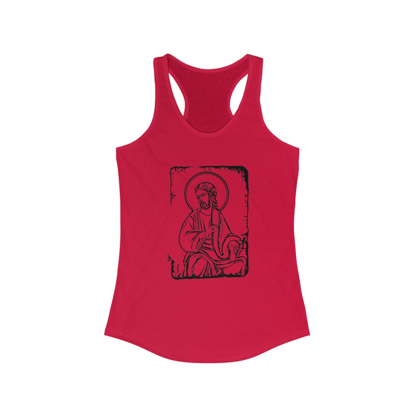 Orthodox Icon Women's Racerback Tank (Black Logo) - Sweet Baby Jeez Teez