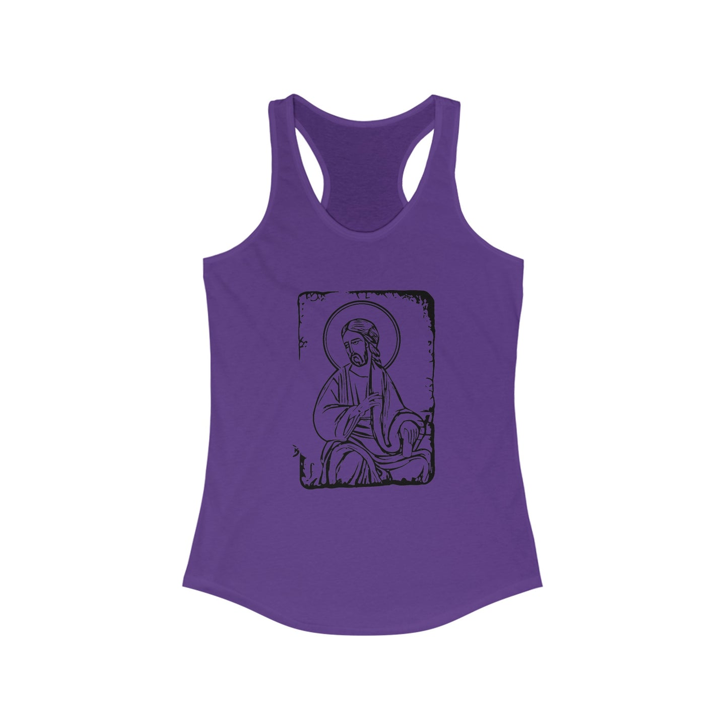 Orthodox Icon Women's Racerback Tank (Black Logo) - Sweet Baby Jeez Teez