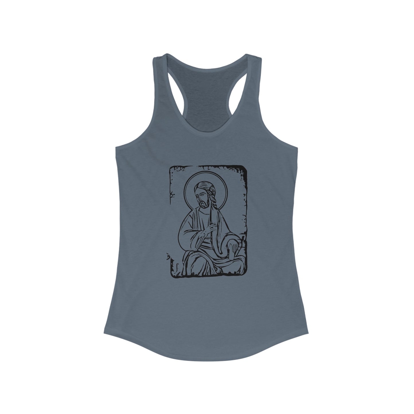 Orthodox Icon Women's Racerback Tank (Black Logo) - Sweet Baby Jeez Teez