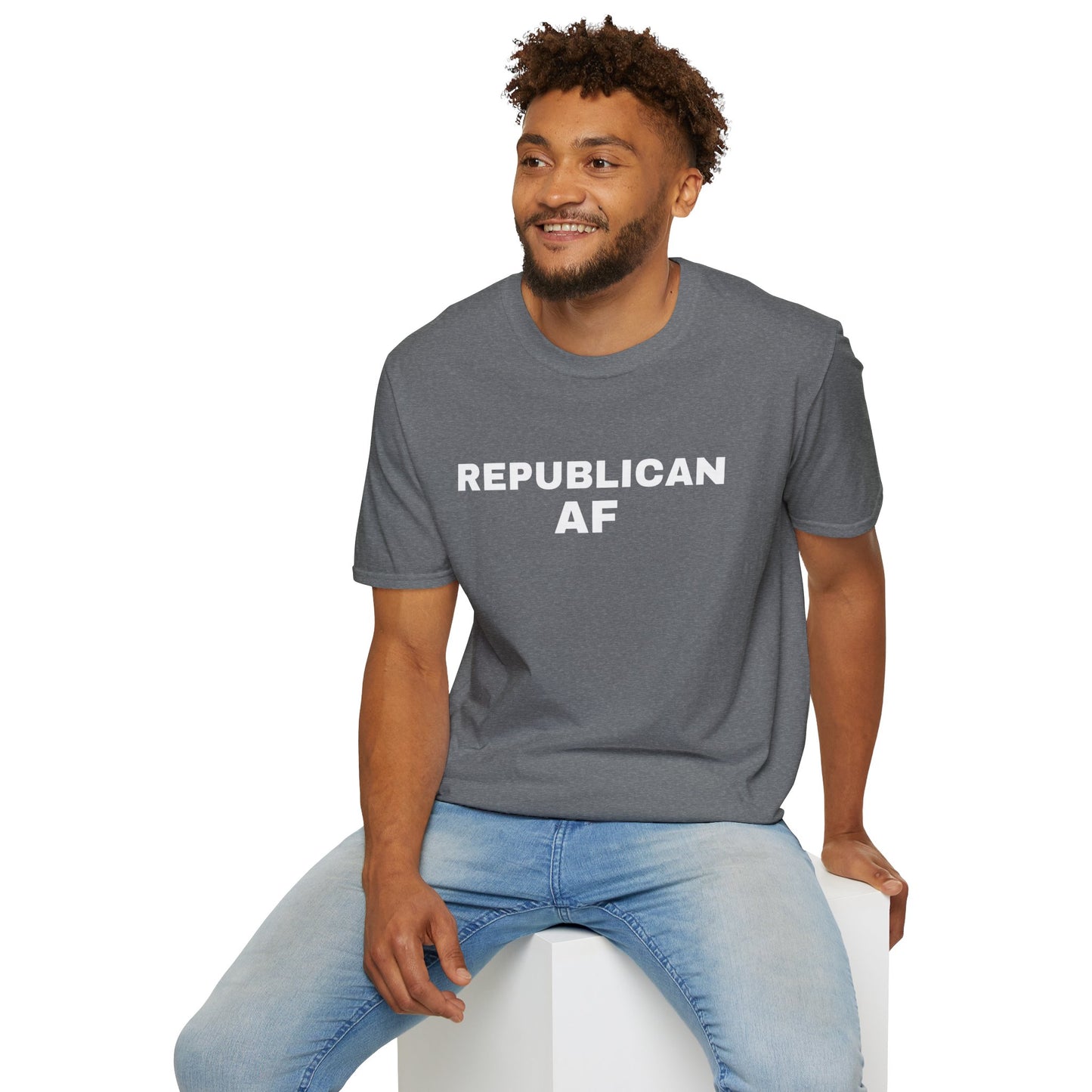 Republican AF Men's Tshirt (White Logo) - Sweet Baby Jeez Teez