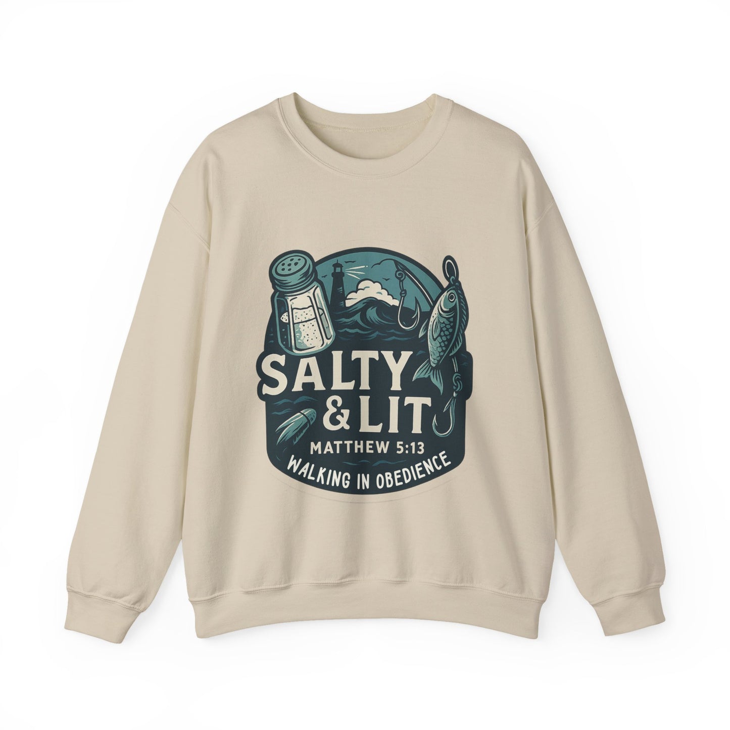 "Salty & Lit" Matthew 5:13 Bible Verse Christian Sweatshirt