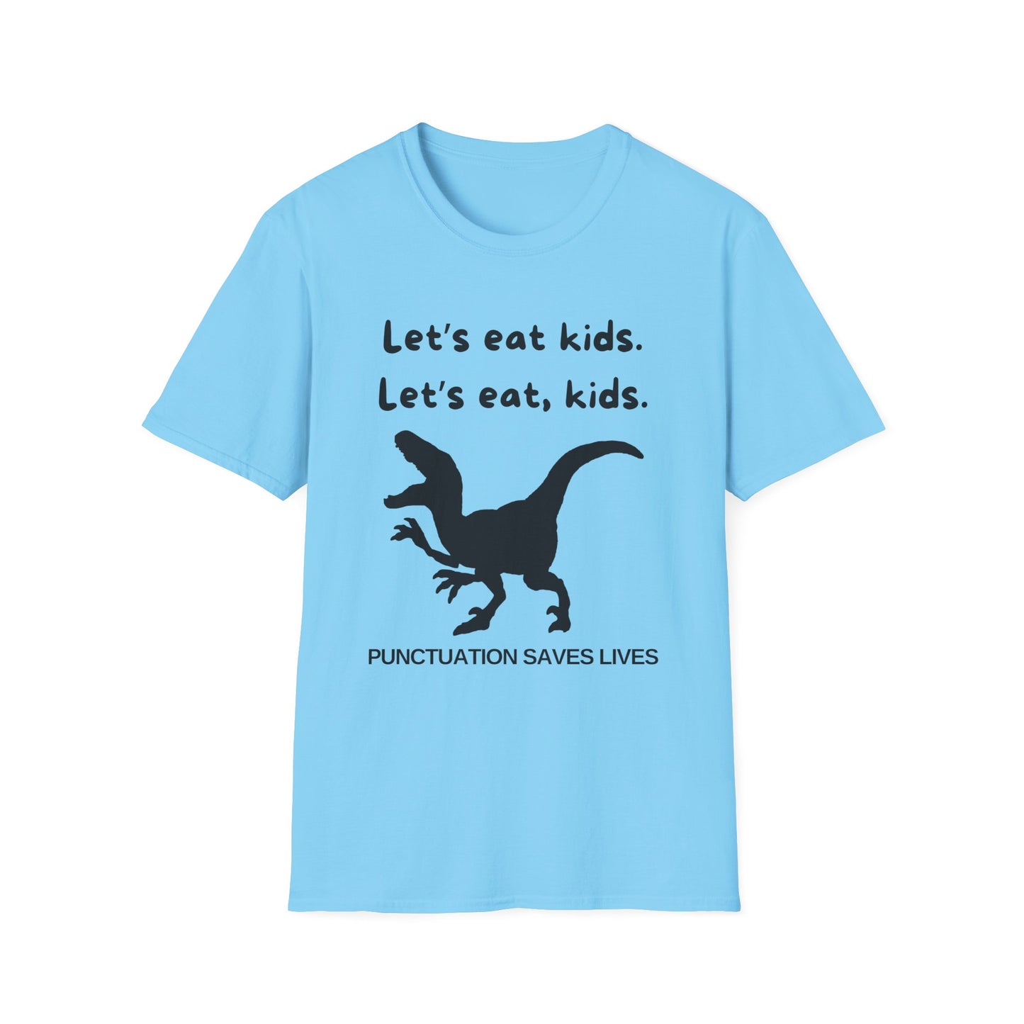 Lets Eat Kids Womens Relaxed/Plus Tshirt (Black Logo) - Sweet Baby Jeez Teez