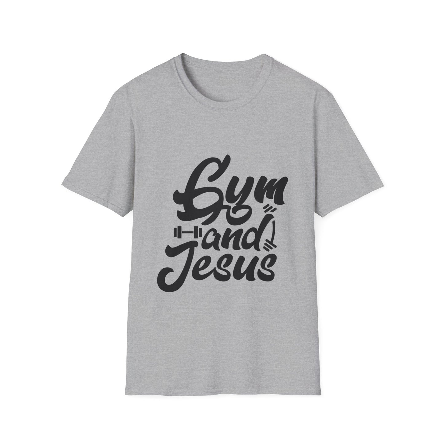 Gym and Jesus Men's Tshirt (Black Logo) - Sweet Baby Jeez Teez