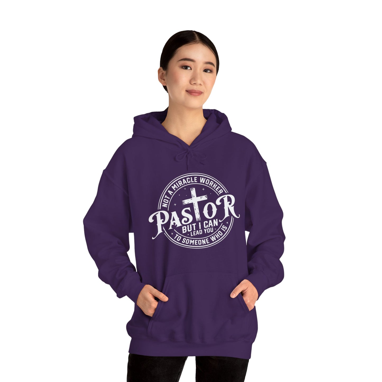 Pastor Women's Relaxed Hooded Sweatshirt (White Logo)