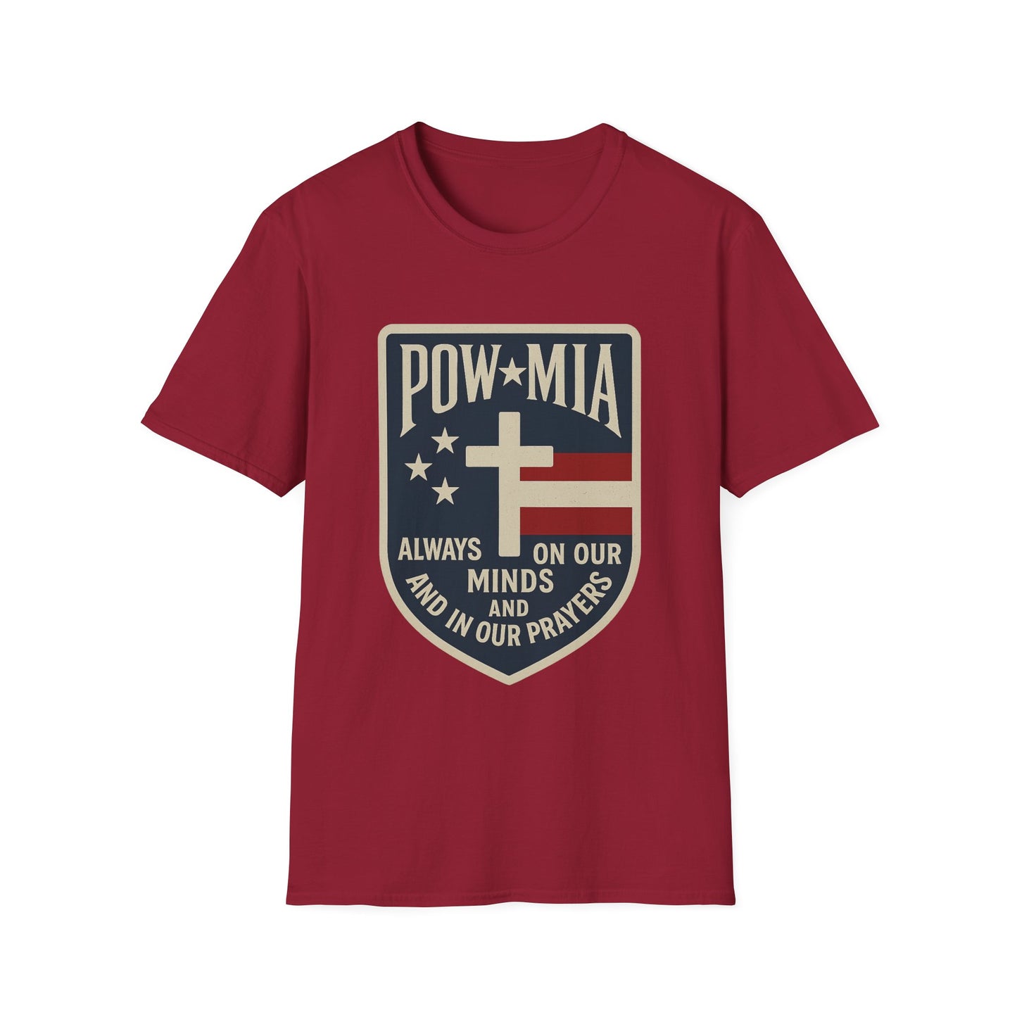 "POW MIA Thoughts & Prayers" Tribute Military Support Softstyle T-Shirt