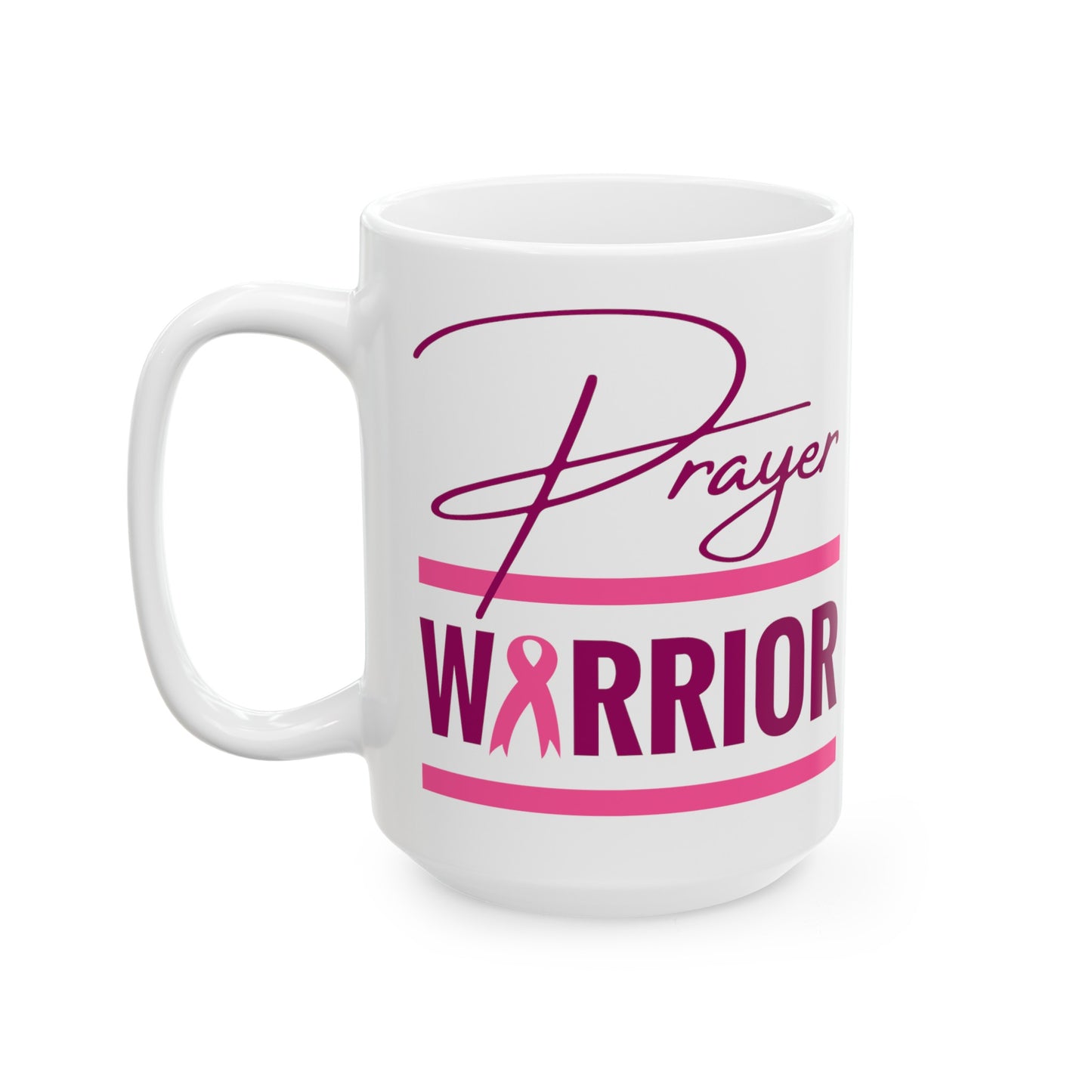 Breast Cancer Prayer Warrior Ceramic Mug, (11oz, 15oz) - Sweet Baby Jeez Teez