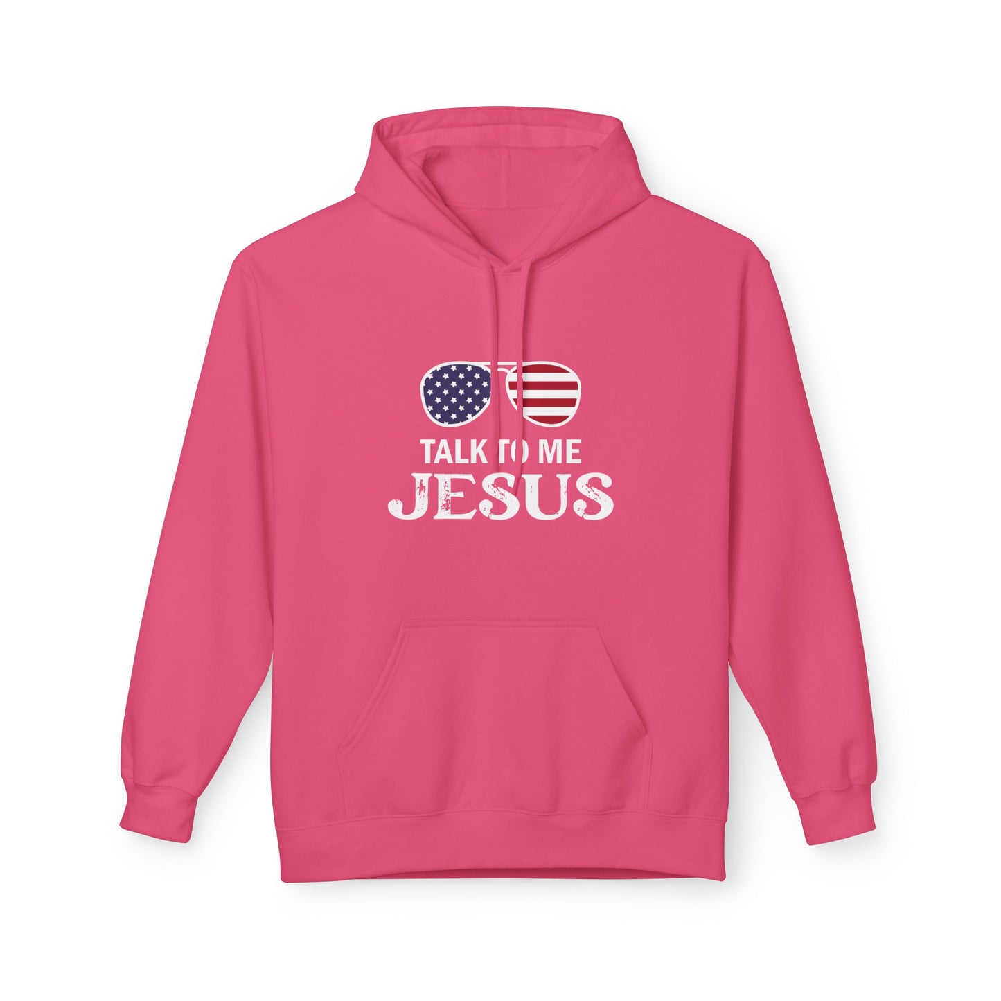 Patriotic "Talk to Me Jesus" Christian Fleece Hoodie