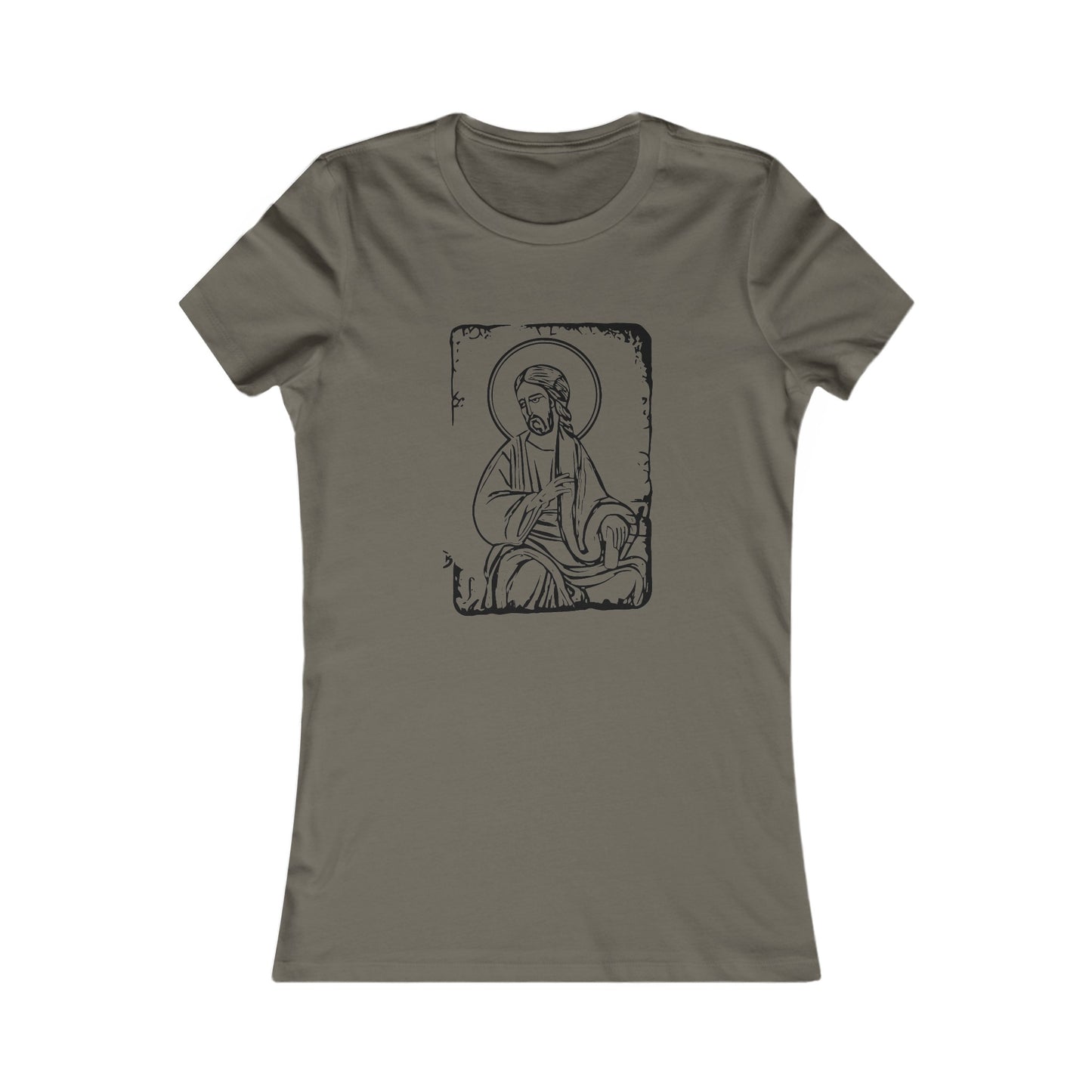 Orthodox Icon Women's Fitted Tshirt (Black Logo) - Sweet Baby Jeez Teez