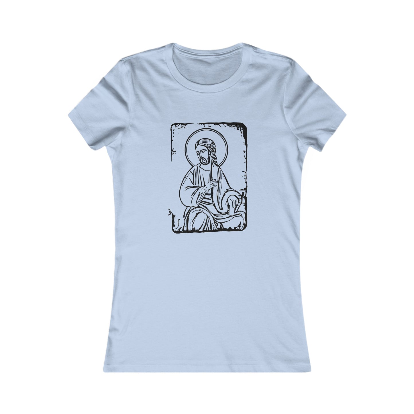 Orthodox Icon Women's Fitted Tshirt (Black Logo) - Sweet Baby Jeez Teez
