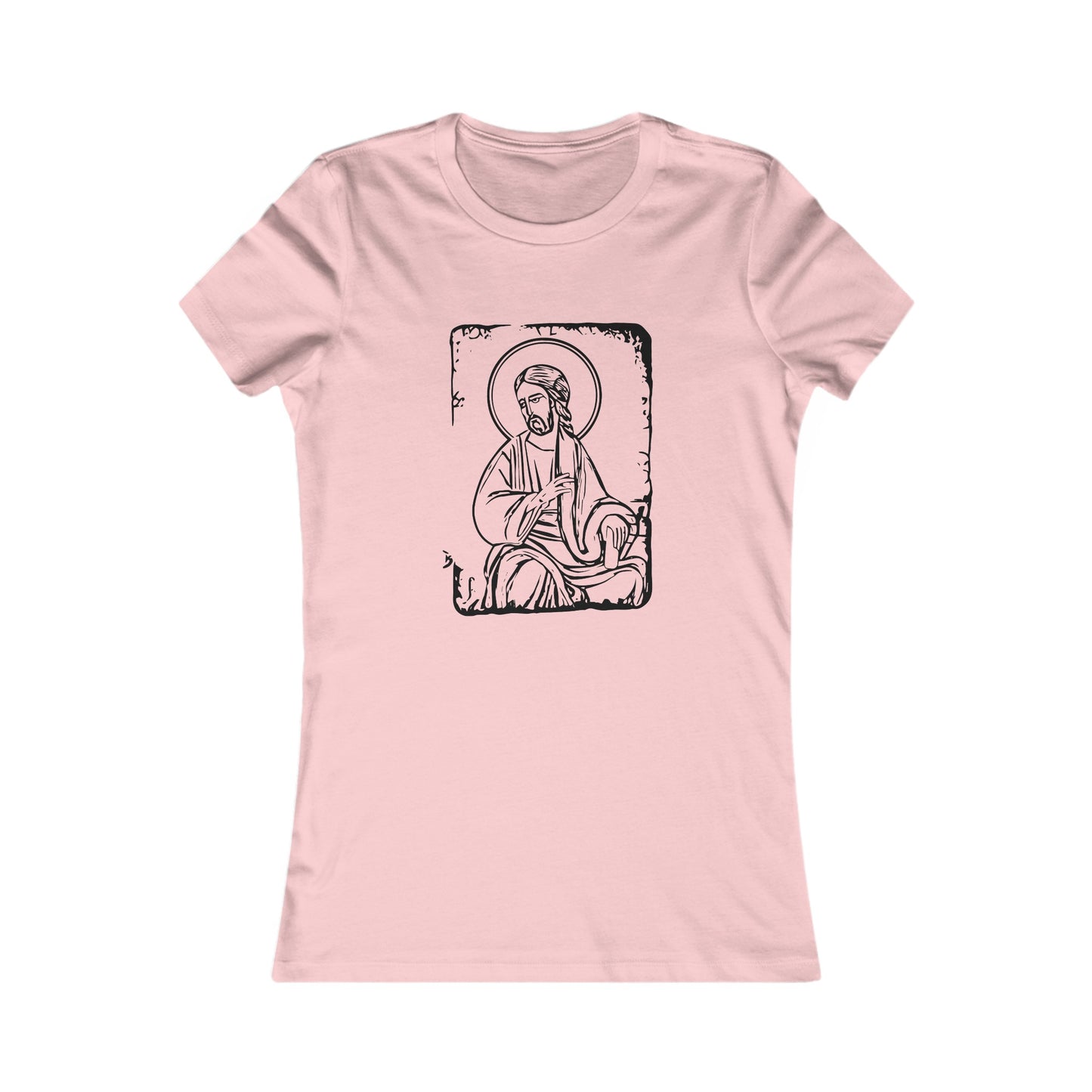 Orthodox Icon Women's Fitted Tshirt (Black Logo) - Sweet Baby Jeez Teez