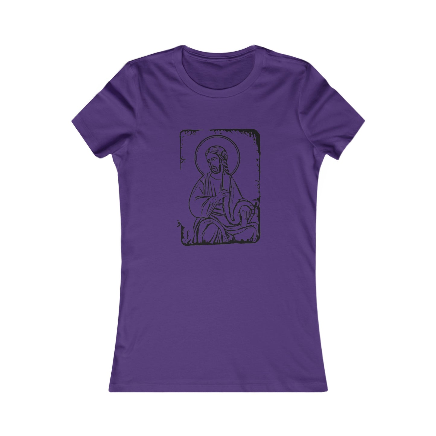 Orthodox Icon Women's Fitted Tshirt (Black Logo) - Sweet Baby Jeez Teez