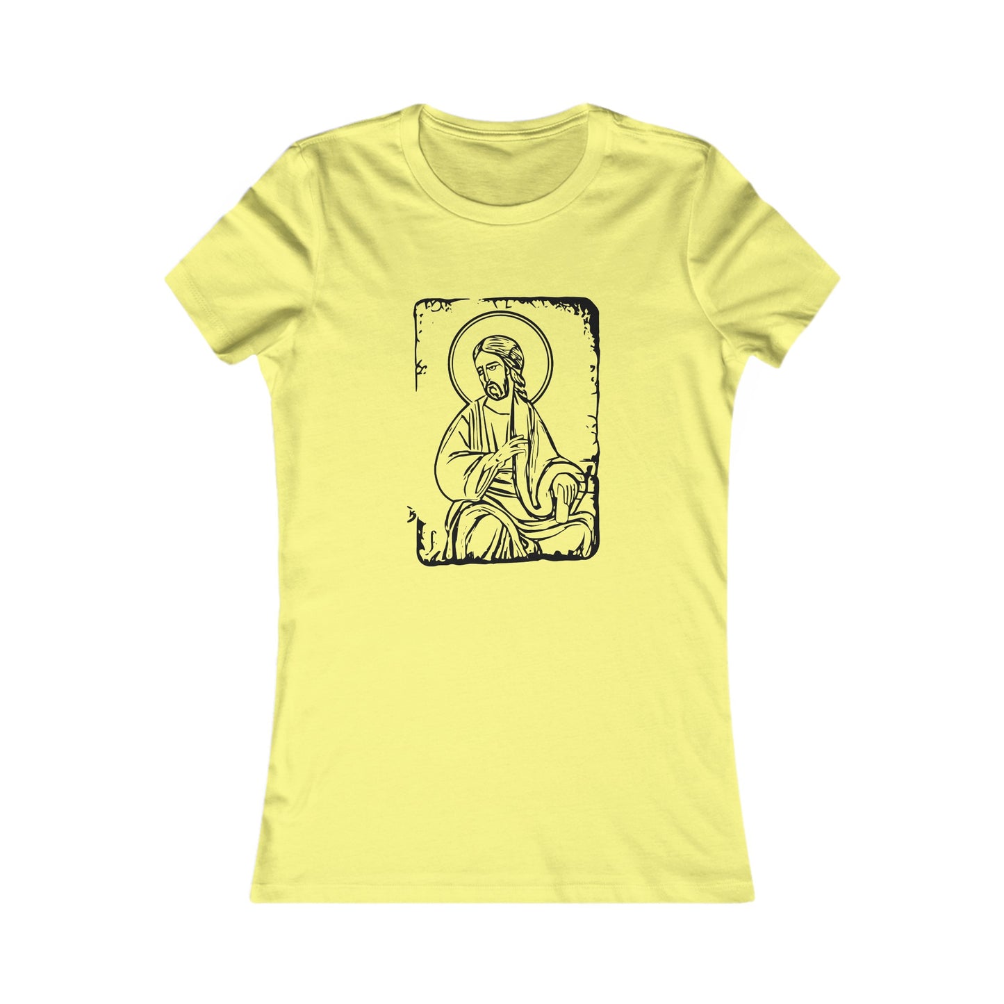 Orthodox Icon Women's Fitted Tshirt (Black Logo) - Sweet Baby Jeez Teez