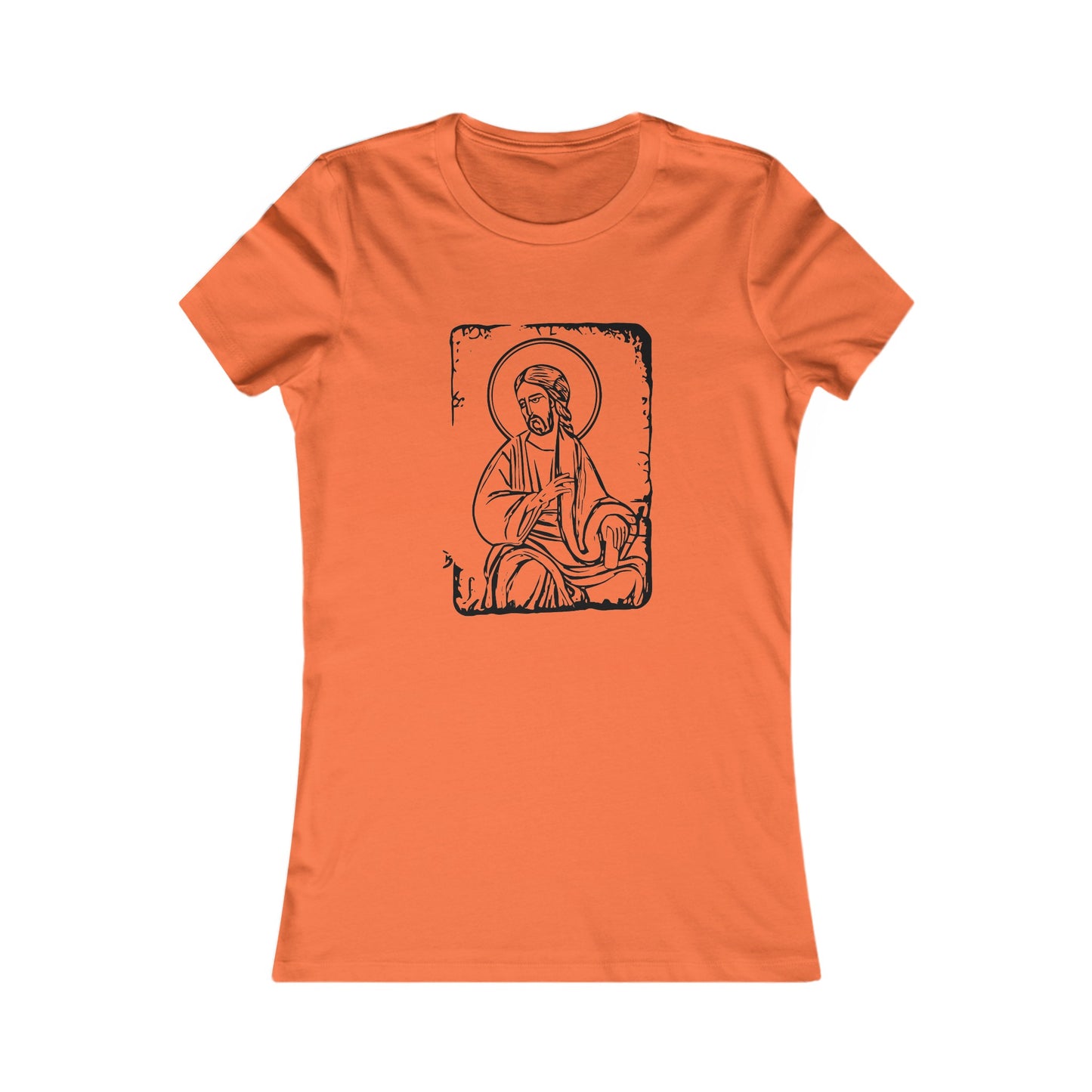 Orthodox Icon Women's Fitted Tshirt (Black Logo) - Sweet Baby Jeez Teez