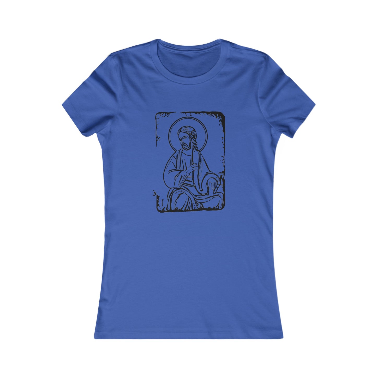 Orthodox Icon Women's Fitted Tshirt (Black Logo) - Sweet Baby Jeez Teez