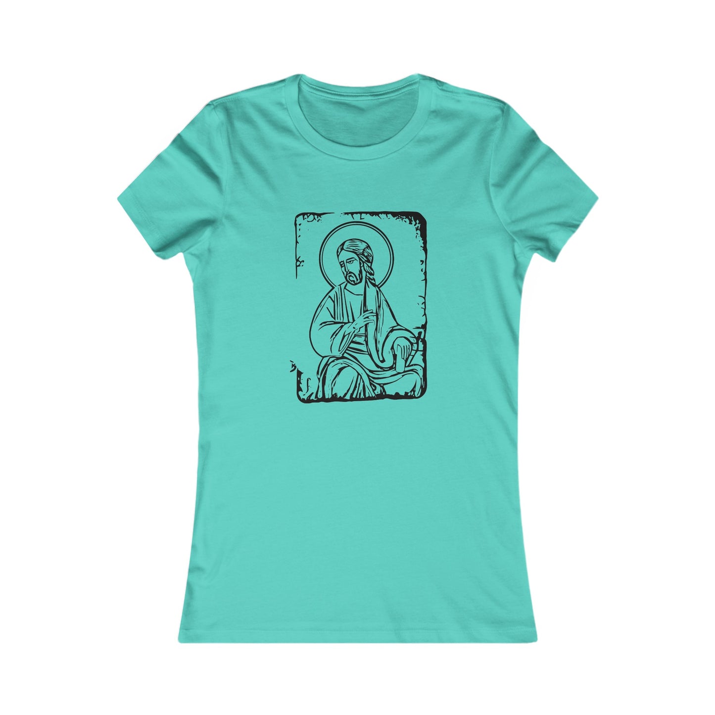 Orthodox Icon Women's Fitted Tshirt (Black Logo) - Sweet Baby Jeez Teez