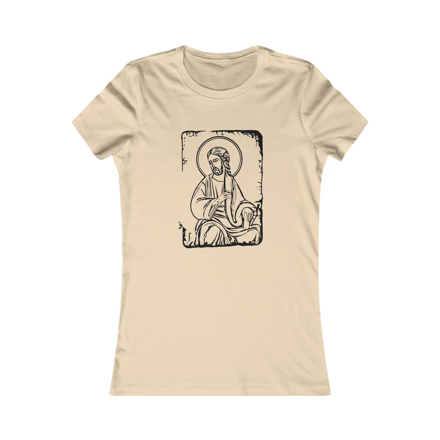 Orthodox Icon Women's Fitted Tshirt (Black Logo) - Sweet Baby Jeez Teez