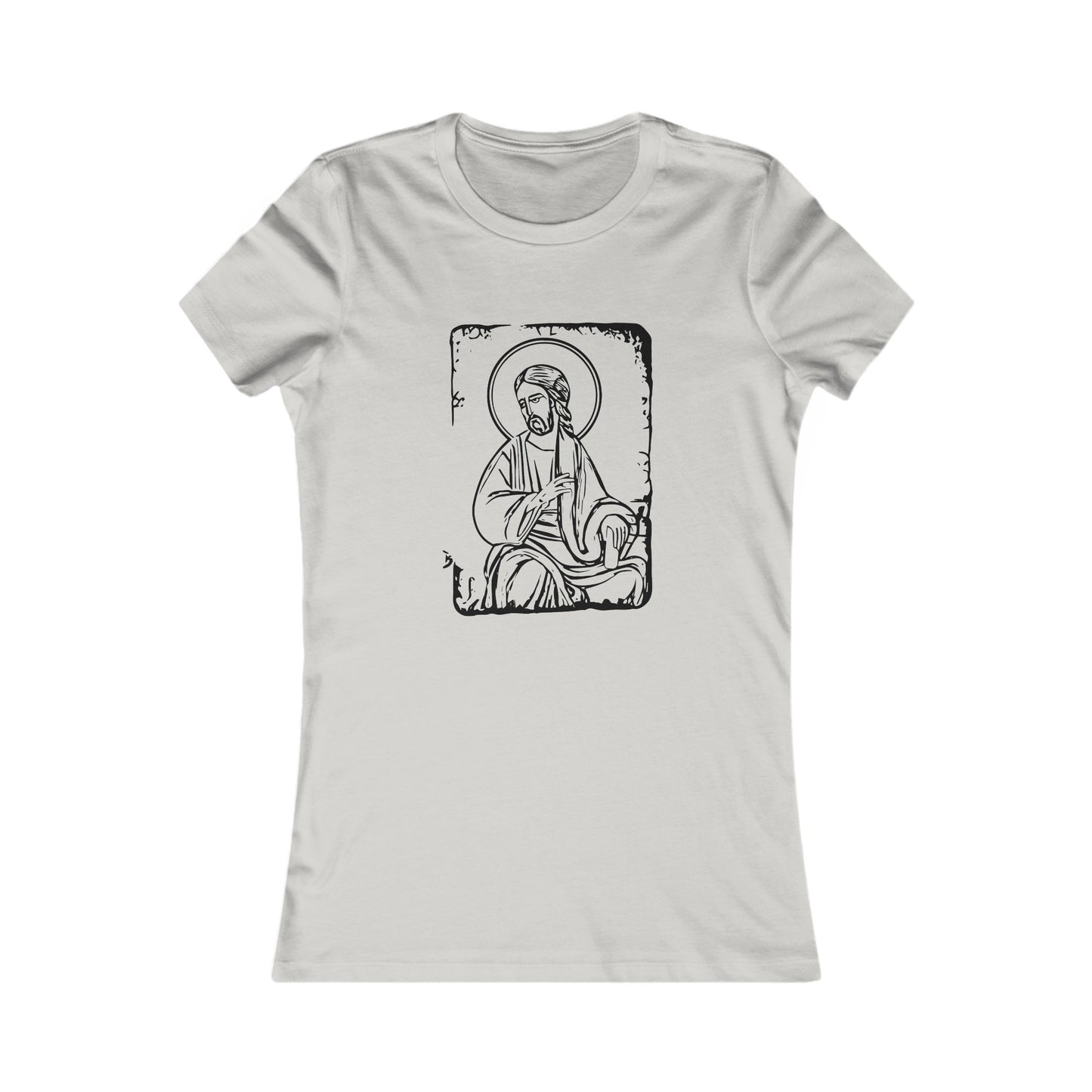 Orthodox Icon Women's Fitted Tshirt (Black Logo) - Sweet Baby Jeez Teez