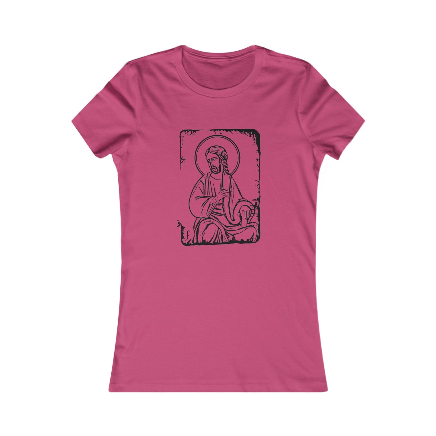 Orthodox Icon Women's Fitted Tshirt (Black Logo) - Sweet Baby Jeez Teez