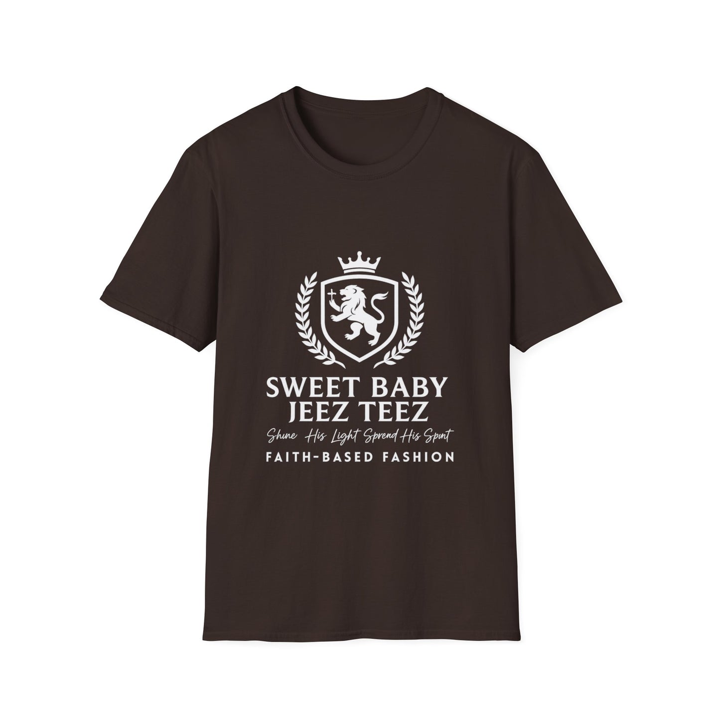 Sweet Baby Jeez Teez Faith-Based Fashion Softstyle T-Shirt (White Logo)