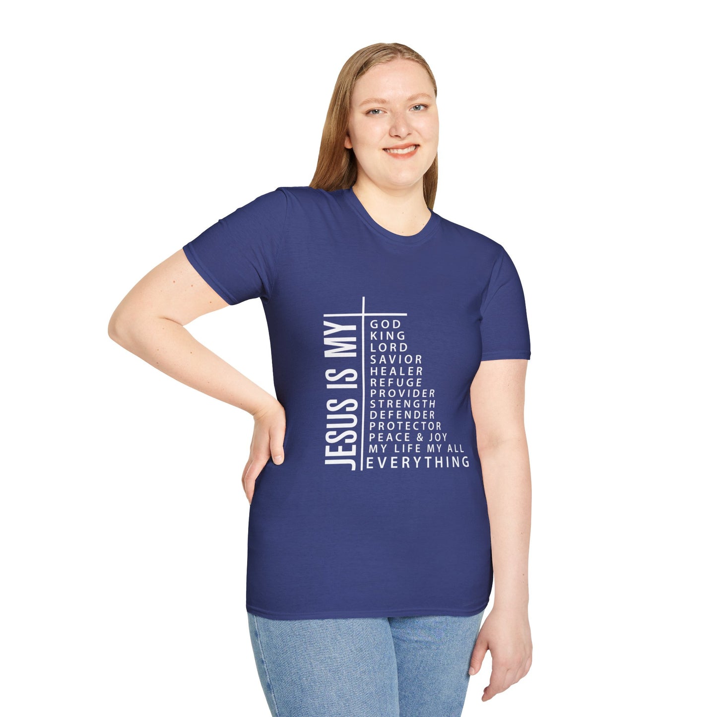 Jesus is My Women's Relaxed/Plus Tshirt (White Logo) - Sweet Baby Jeez Teez