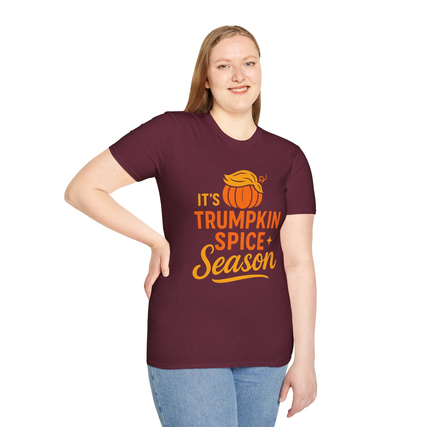 TRUMP-kin Spice Season Unisex Softstyle Tshirt - Sweet Baby Jeez Teez