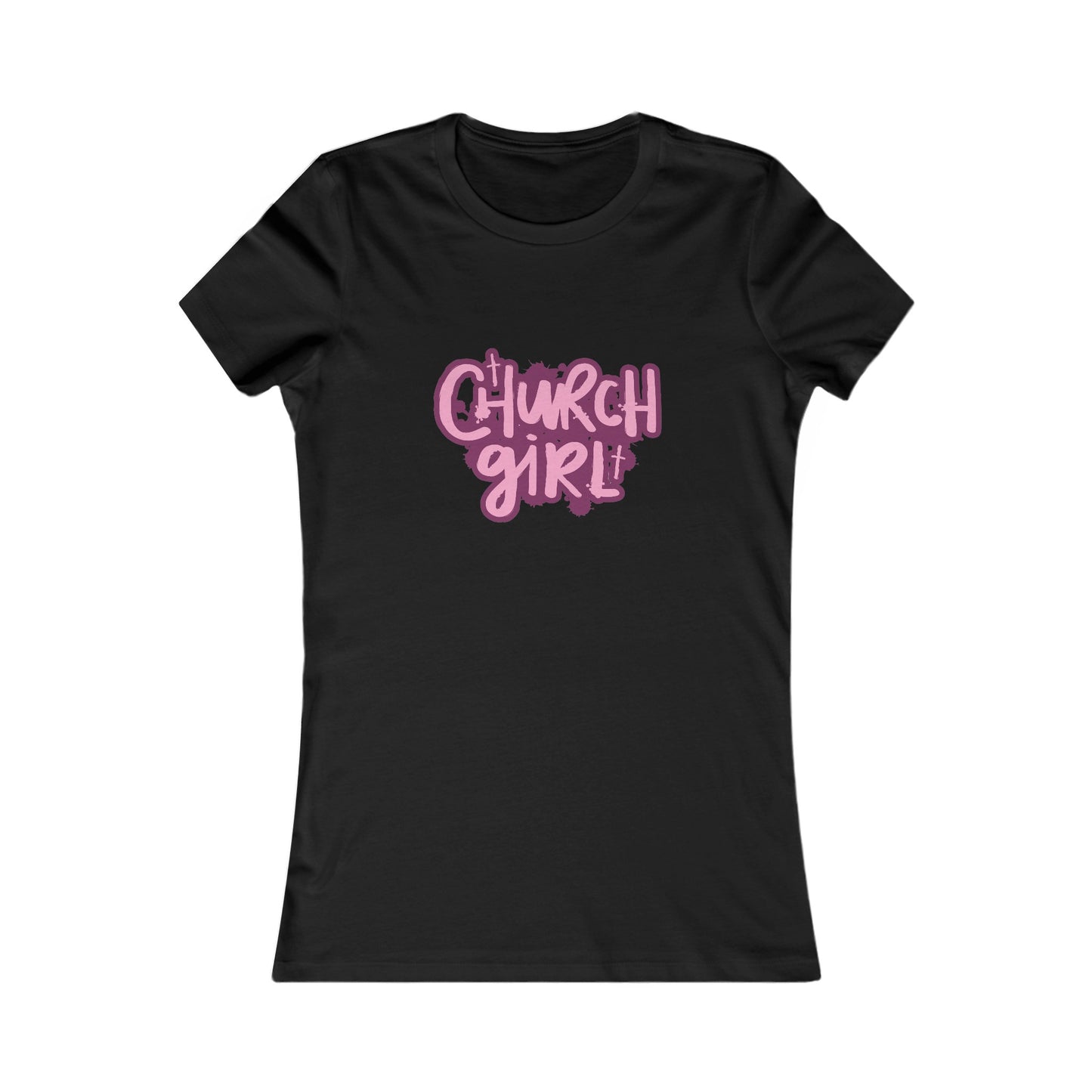 Church Girl Women's Fitted Tshirt (Pinks Logo)