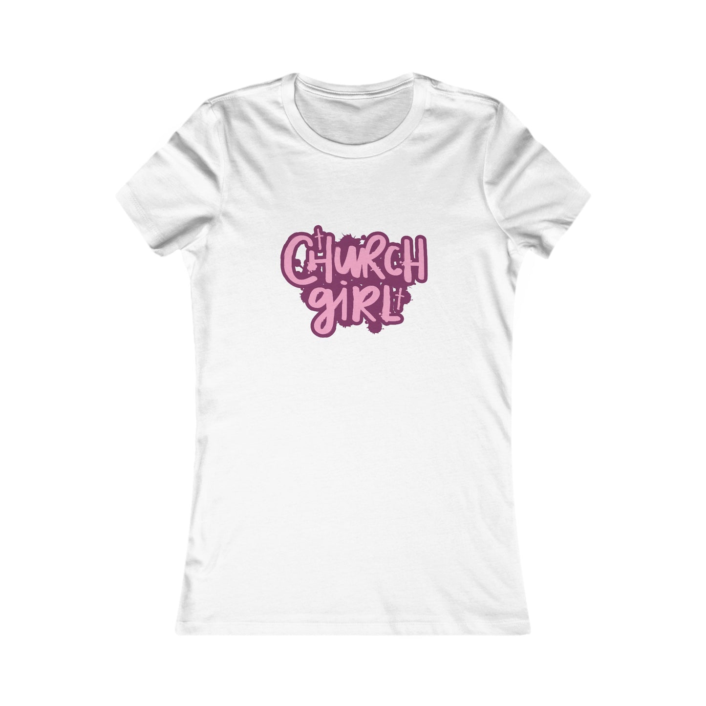 Church Girl Women's Fitted Tshirt (Pinks Logo)