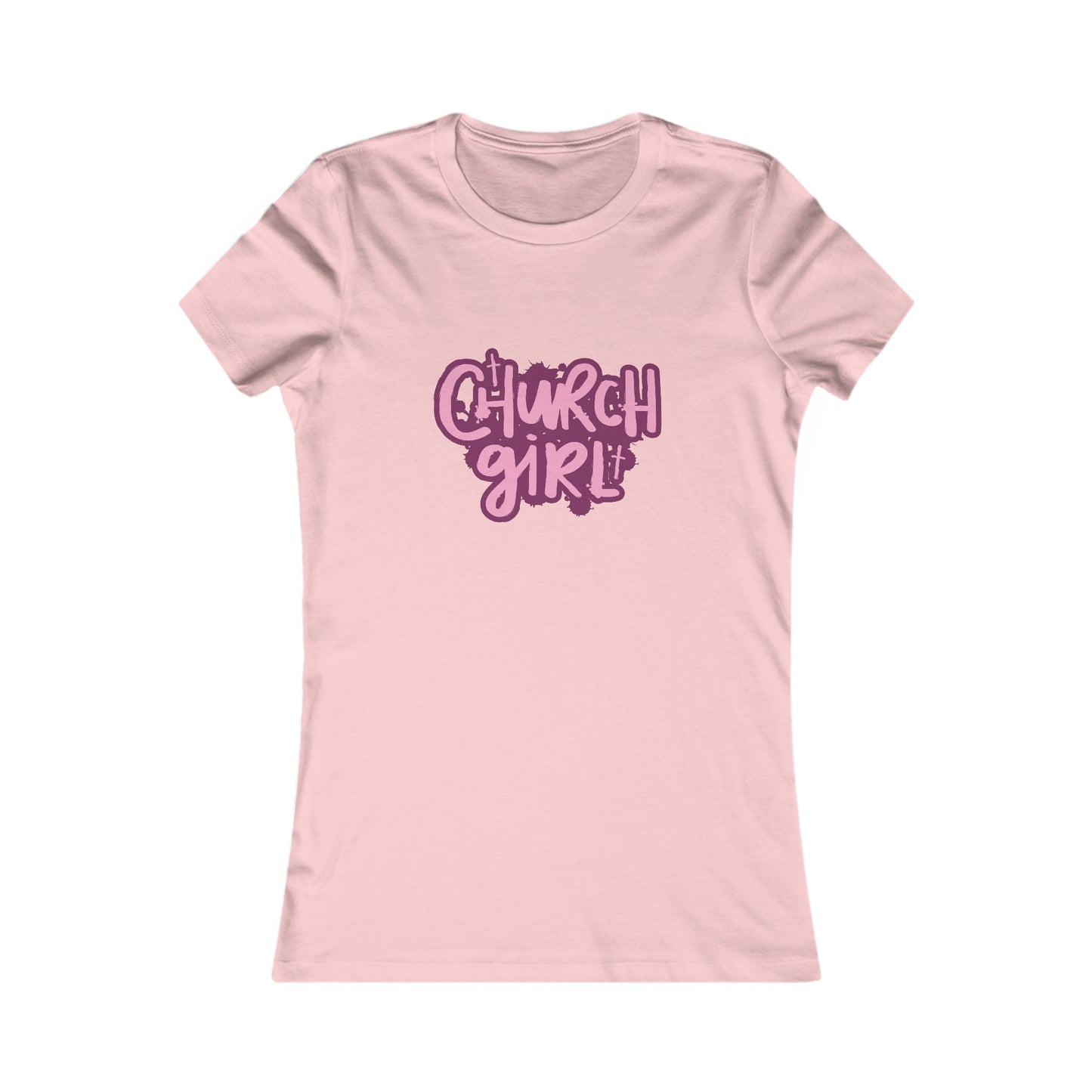 Church Girl Women's Fitted Tshirt (Pinks Logo)