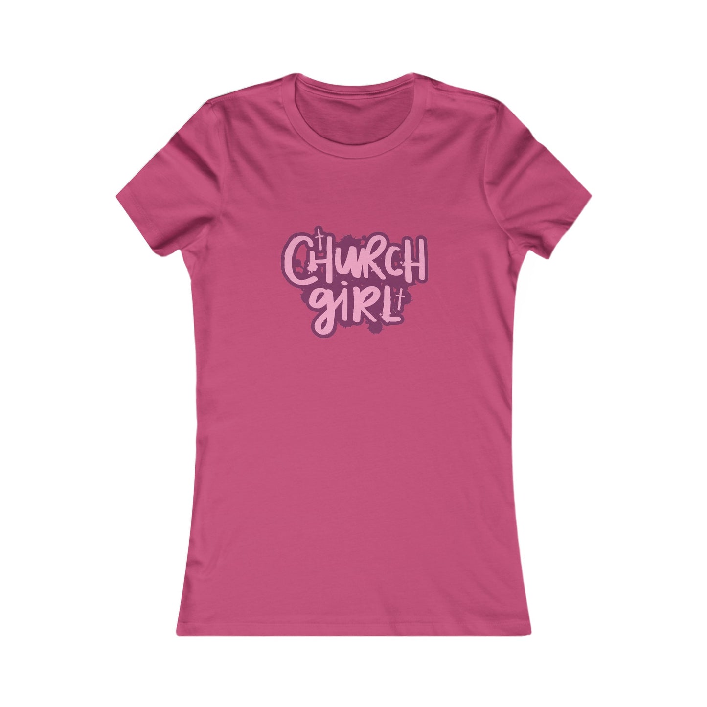 Church Girl Women's Fitted Tshirt (Pinks Logo)