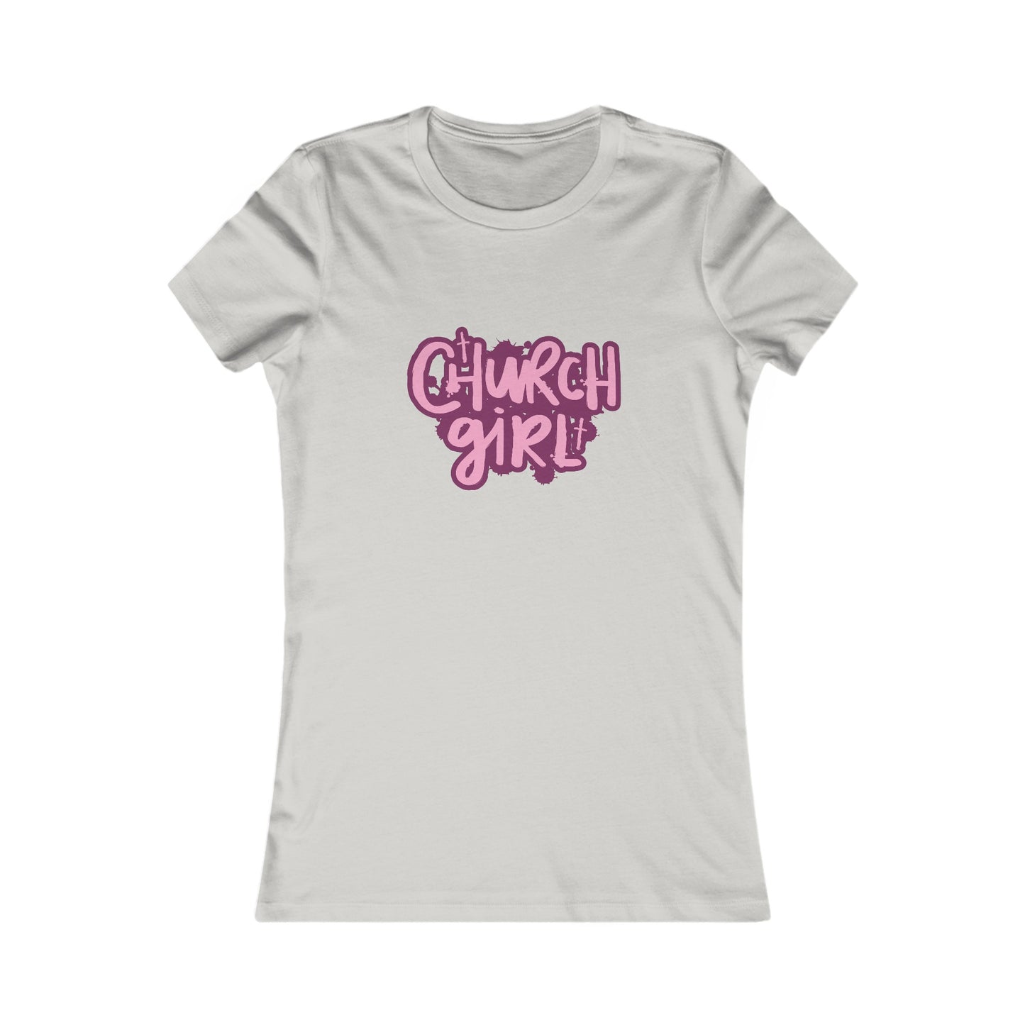 Church Girl Women's Fitted Tshirt (Pinks Logo)