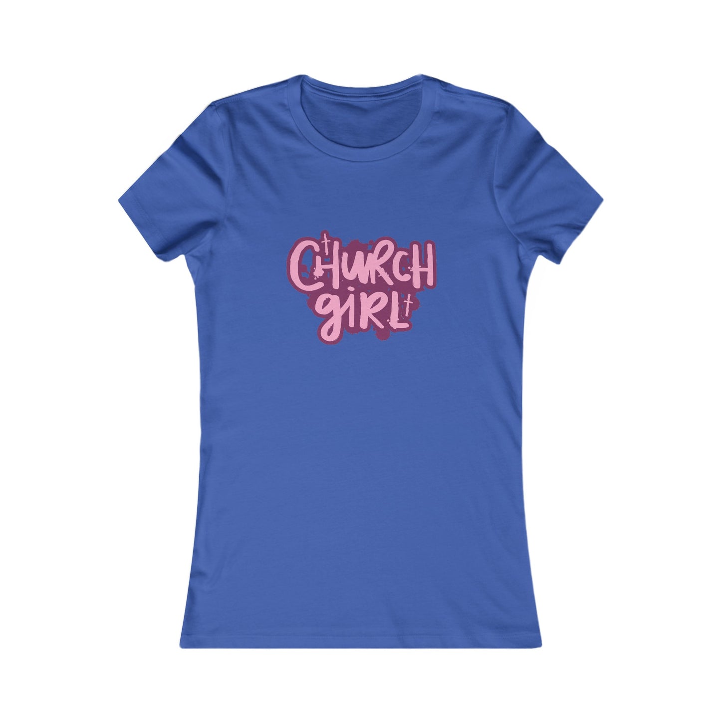 Church Girl Women's Fitted Tshirt (Pinks Logo)