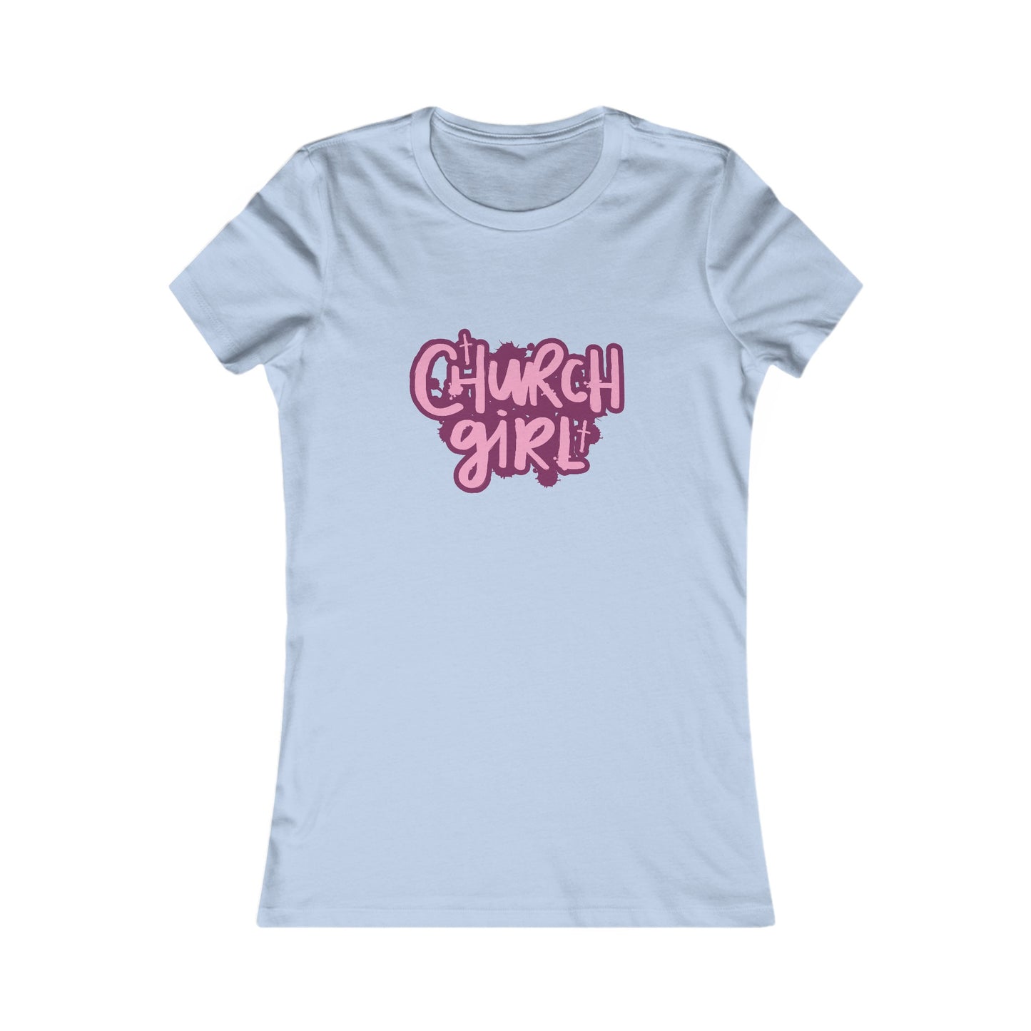 Church Girl Women's Fitted Tshirt (Pinks Logo)