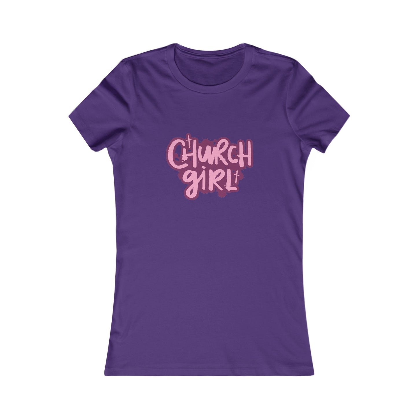 Church Girl Women's Fitted Tshirt (Pinks Logo)