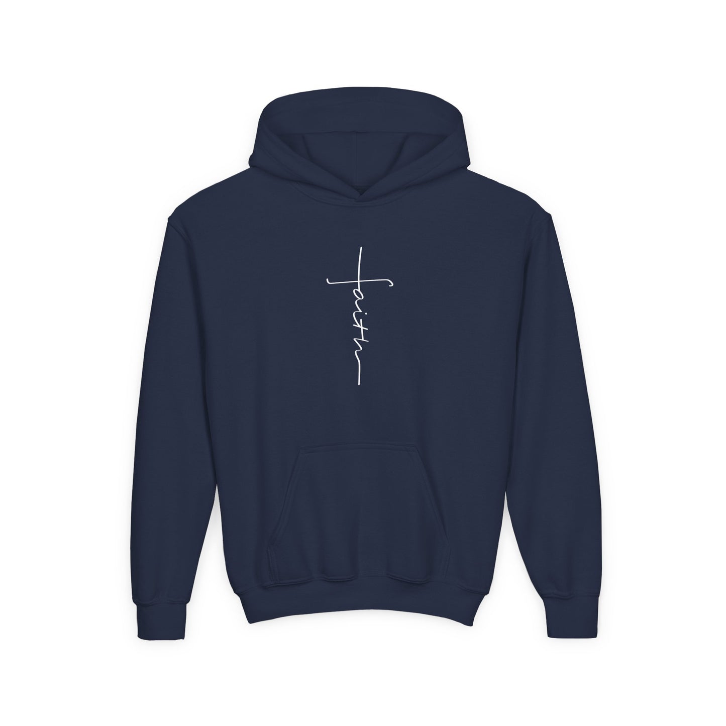 Cross Made From Faith Girl's Hoodie (White Logo)