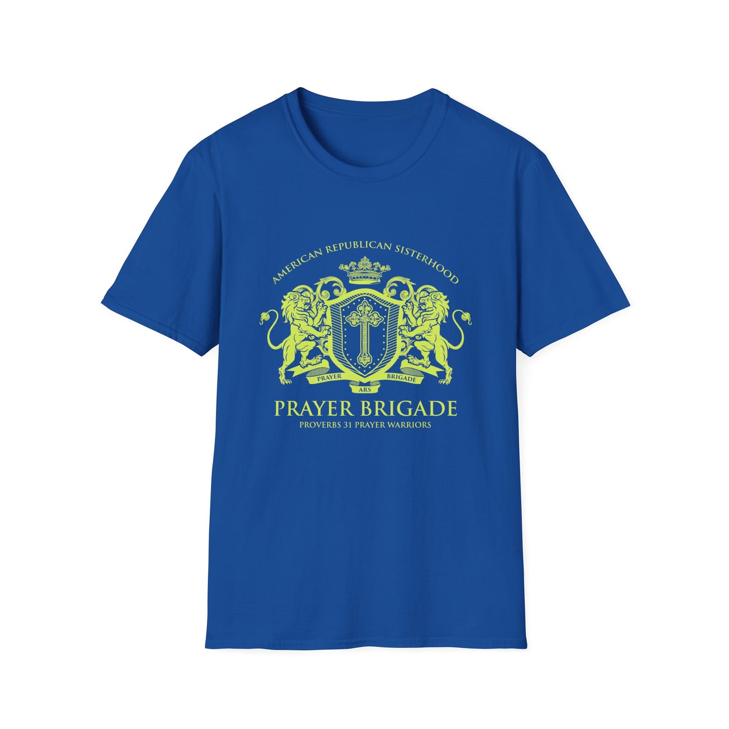 ARS Prayer Brigade Women's Relaxed/Plus Tshirt (Chartreuse Logo)