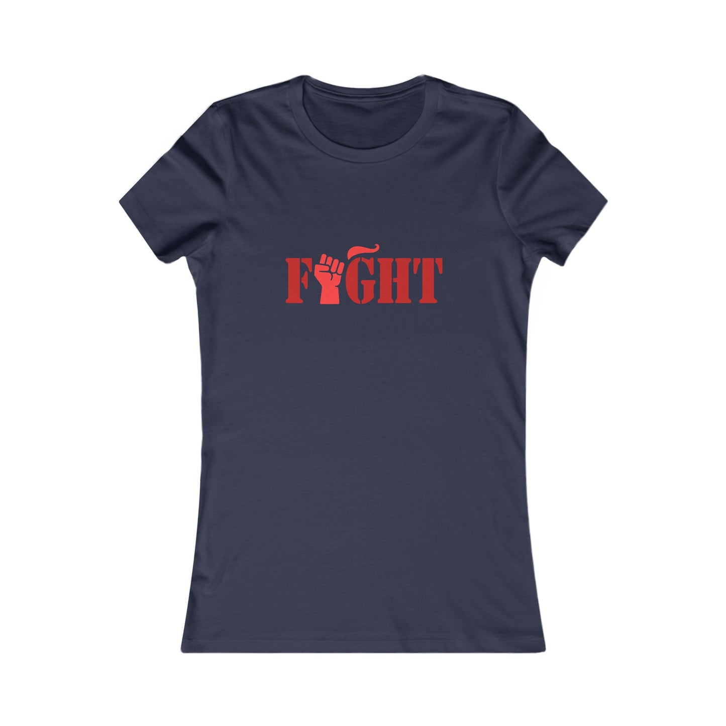 Fight Women's Fitted Tshirt (Red Fist Logo) - Sweet Baby Jeez Teez